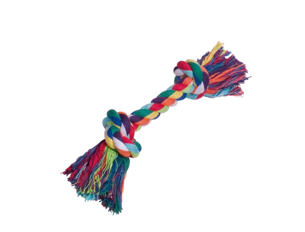 Nobby Tiertaue Rope Toy, Spielseile, bunt, 2 Knoten, ca.32cm
