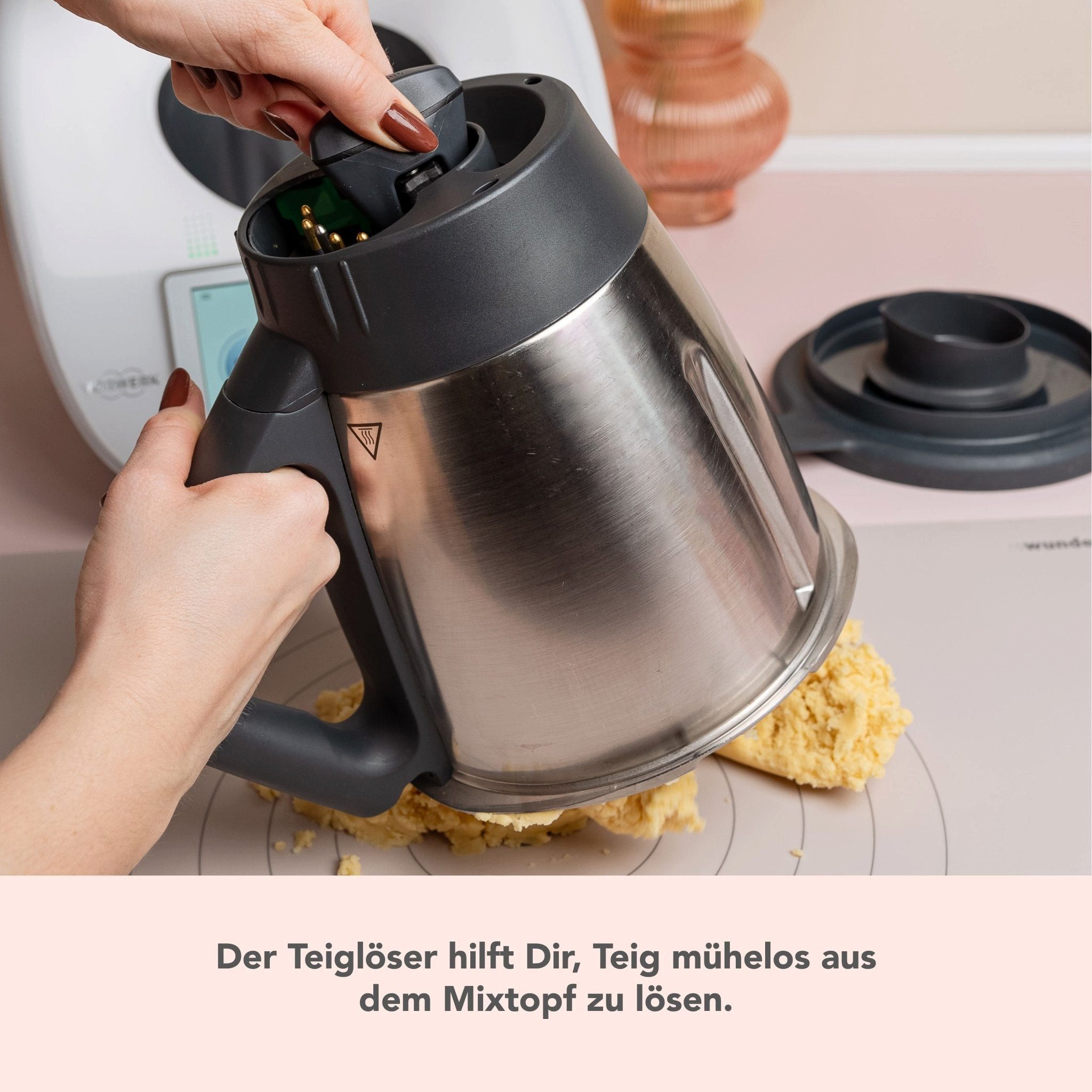 Wundermix Küchenmaschinen-Adapter TeigTwister® V2 Messerdrehhilfe für Thermomix, Zubehör für TM7, TM6, TM5, Einfache Entnahme von Teig aus Mixtopf