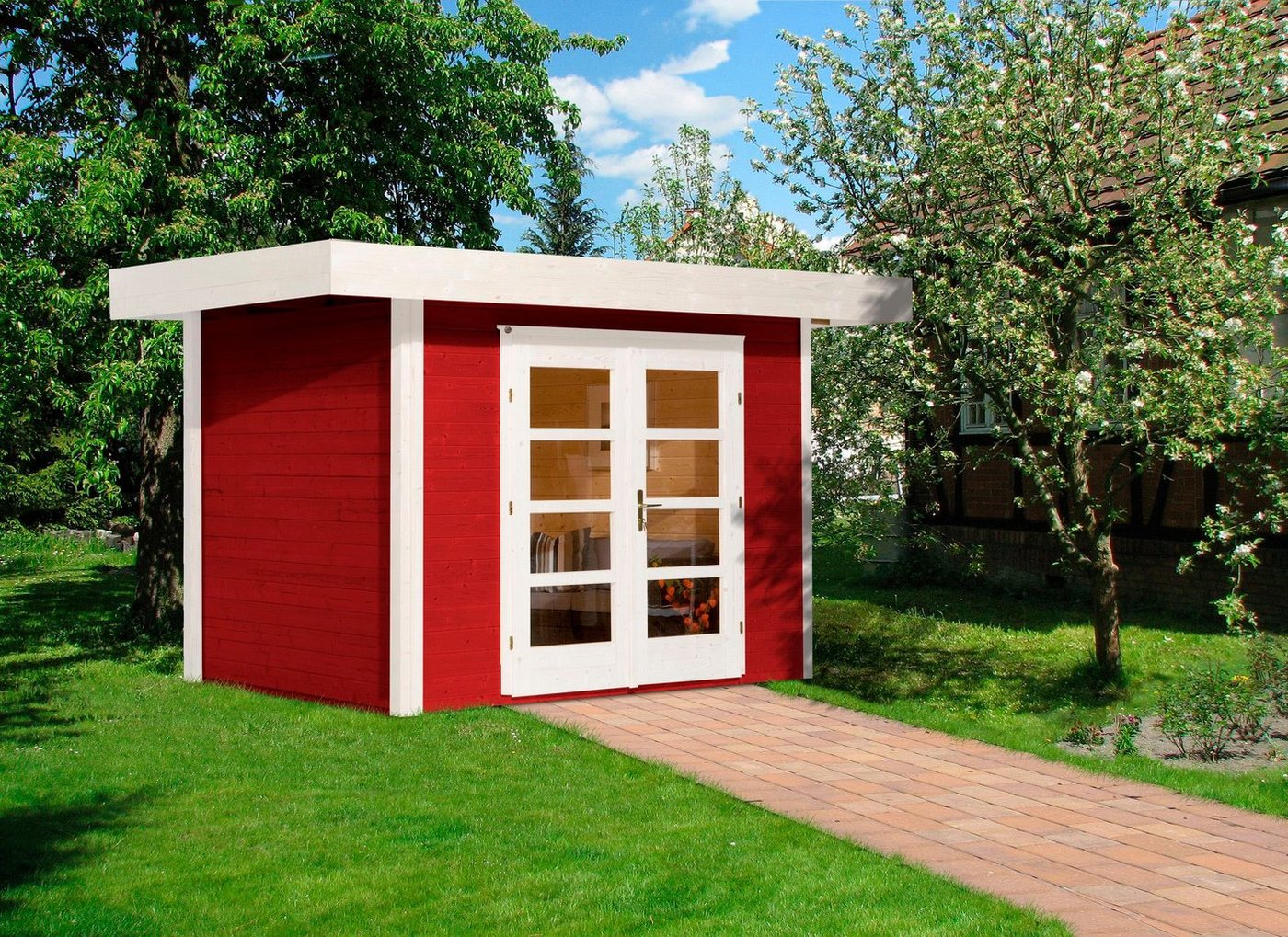 Thumbnail - weka Gartenhaus 126 Gr.1, schwedenrot, 28 mm, BxT: 361x286 cm