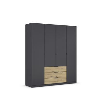 freiraum Drehtürenschrank Davoa in grau metallic / Eiche Artisan - 181x210x54 (BxHxT)