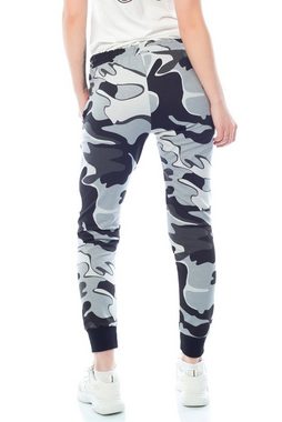 Bongual Jogginghose Damen Sweathose Camo Armee Tarnmuster Freizeithose