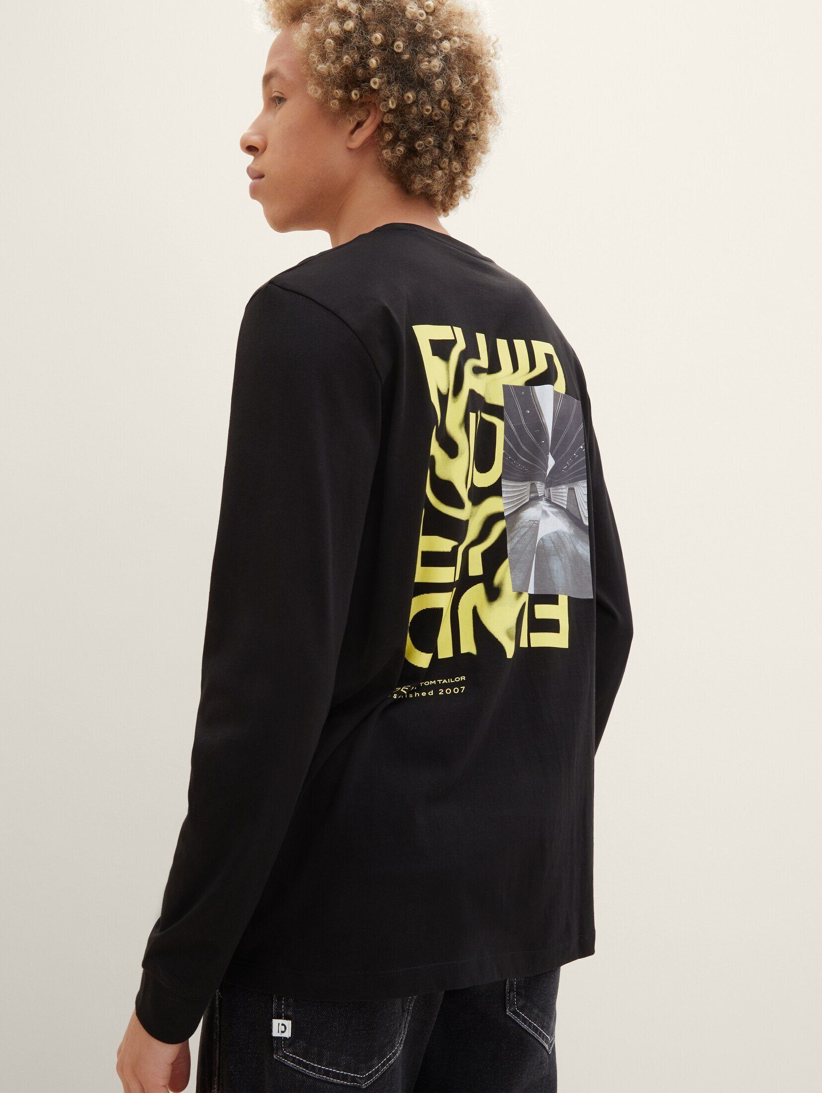 TAILOR mit Denim T-Shirt Print TOM Sweatshirt