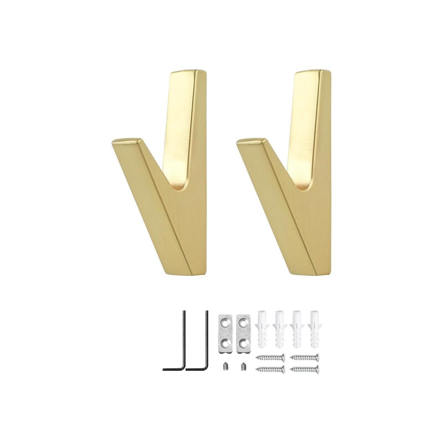 LuxusKollektion Kleiderhaken Garderobenhaken Gold 2er Set, (2-St)