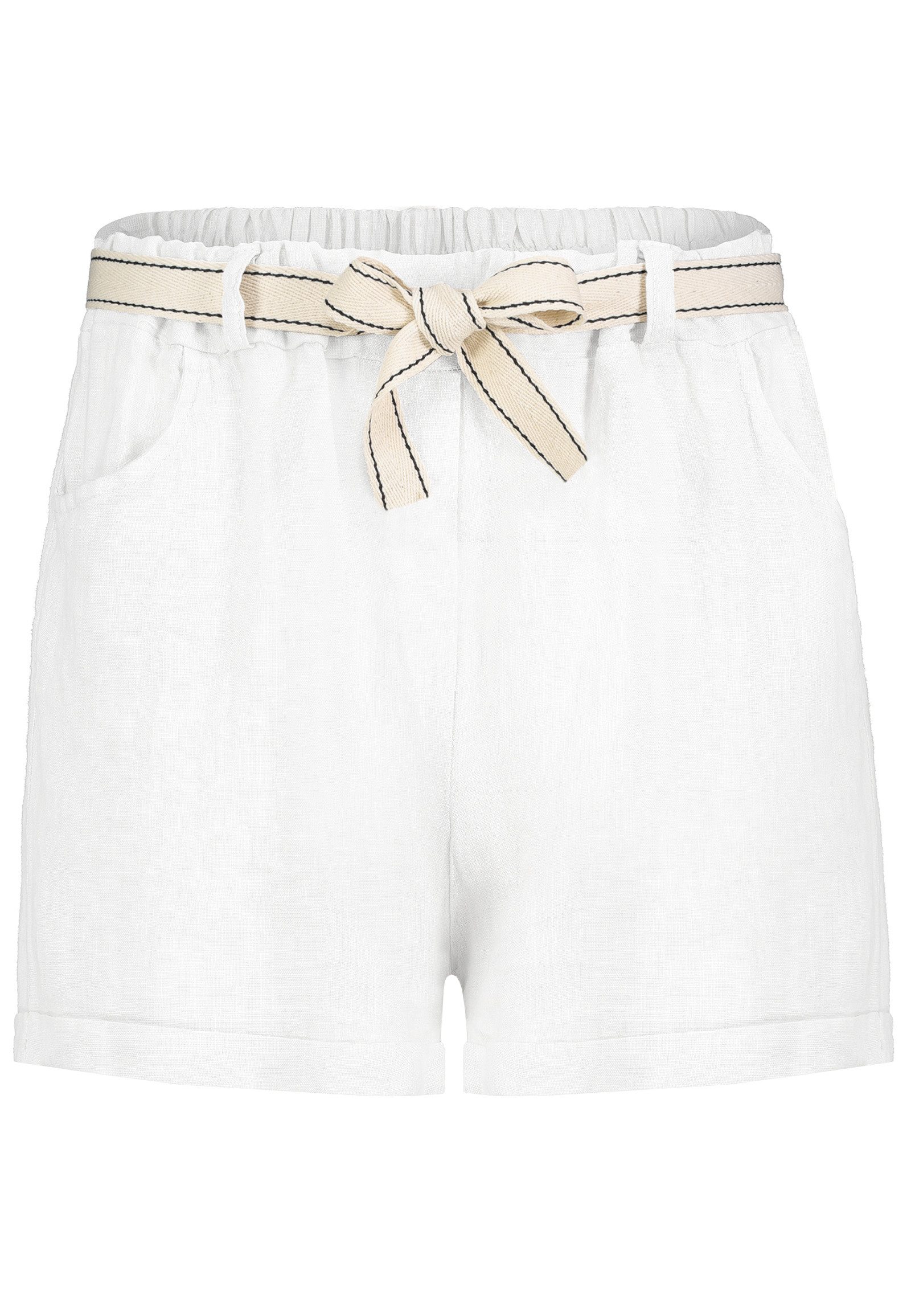 Eight2Nine Shorts Damen Leinen-Viskose Shorts mit Stoffband Kurze Leinenhose mit Bindegürtel