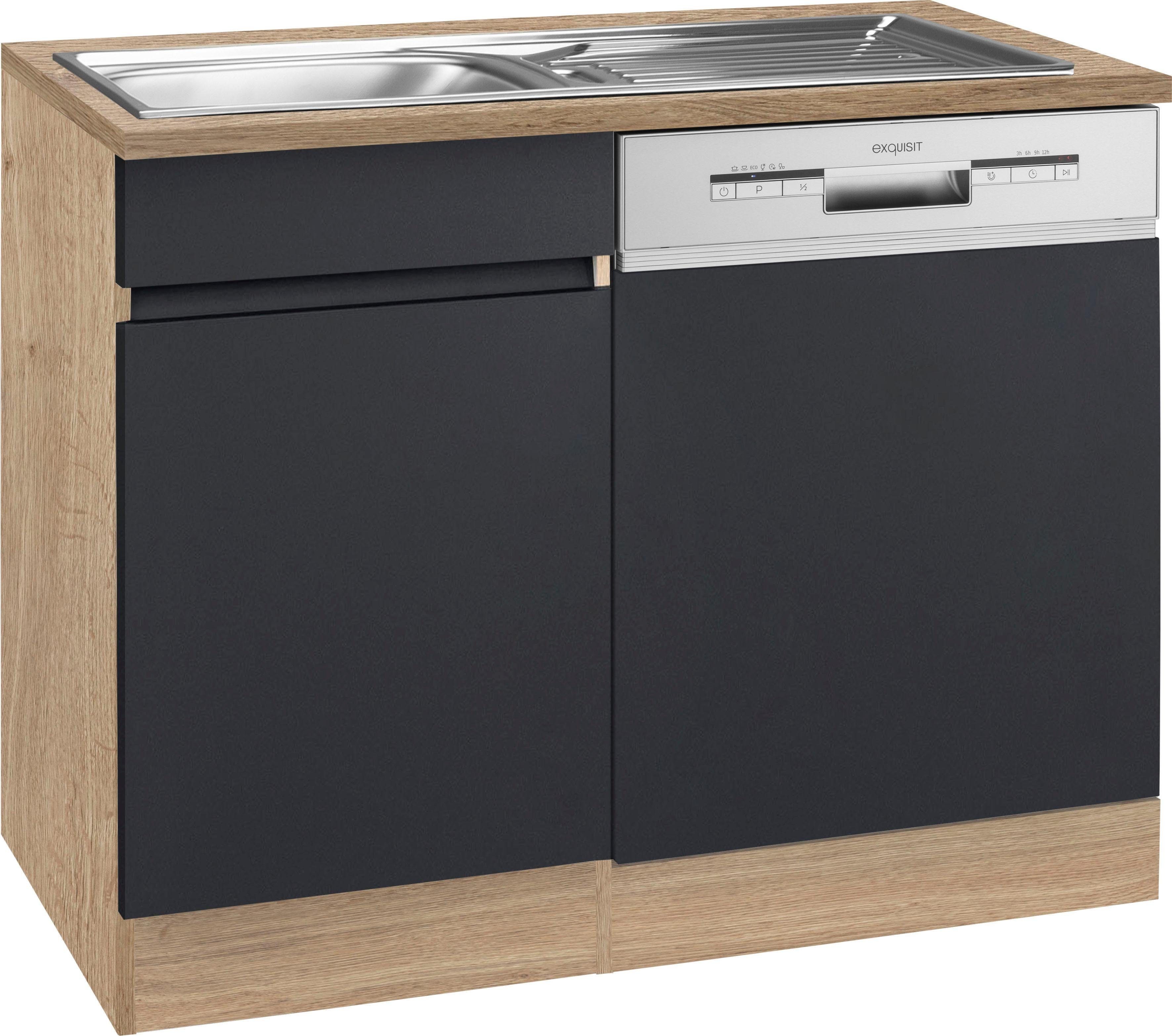 OPTIFIT Spülenschrank Roth Breite 110 | cm anthrazit/wildeichefarben wildeichefarben