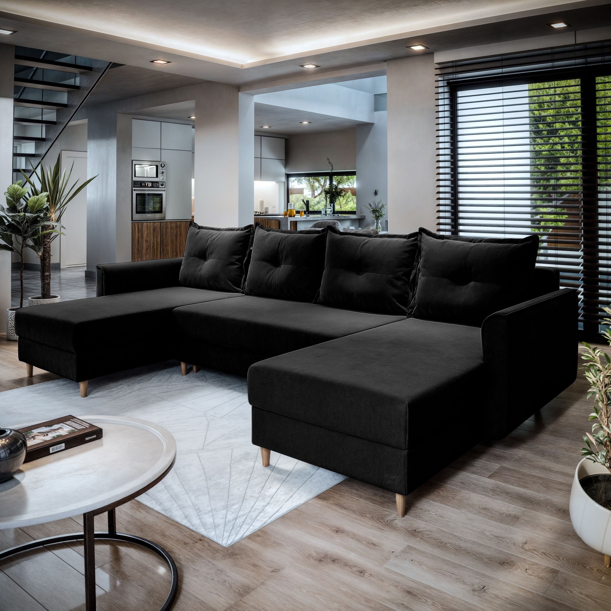 Masseno Ecksofa VERNI mit Schlaffunktion U-Form, günstig online kaufen