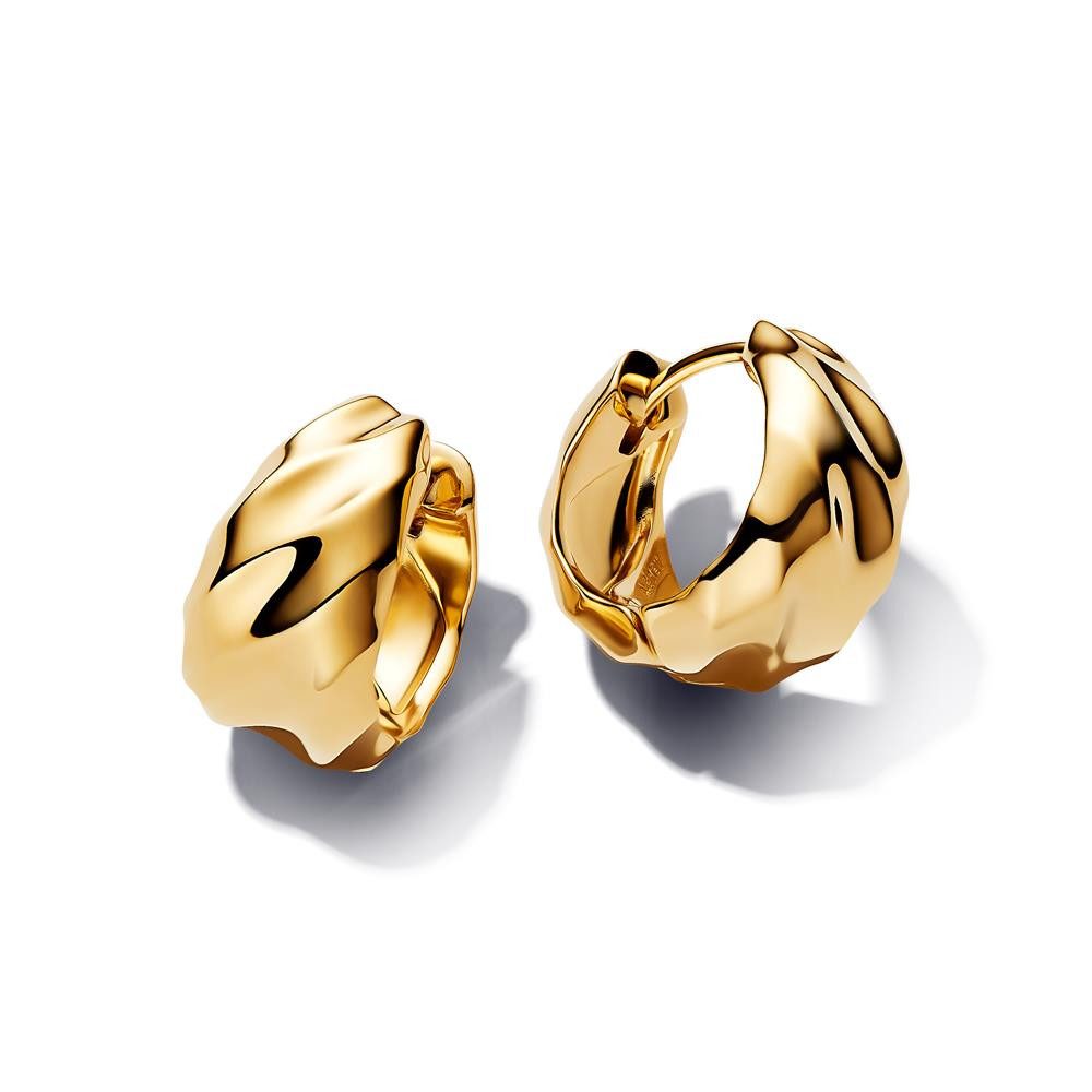 Pandora Paar Ohrstecker PANDORA Wellenförmige Damen Creolen Essence, IP Gold