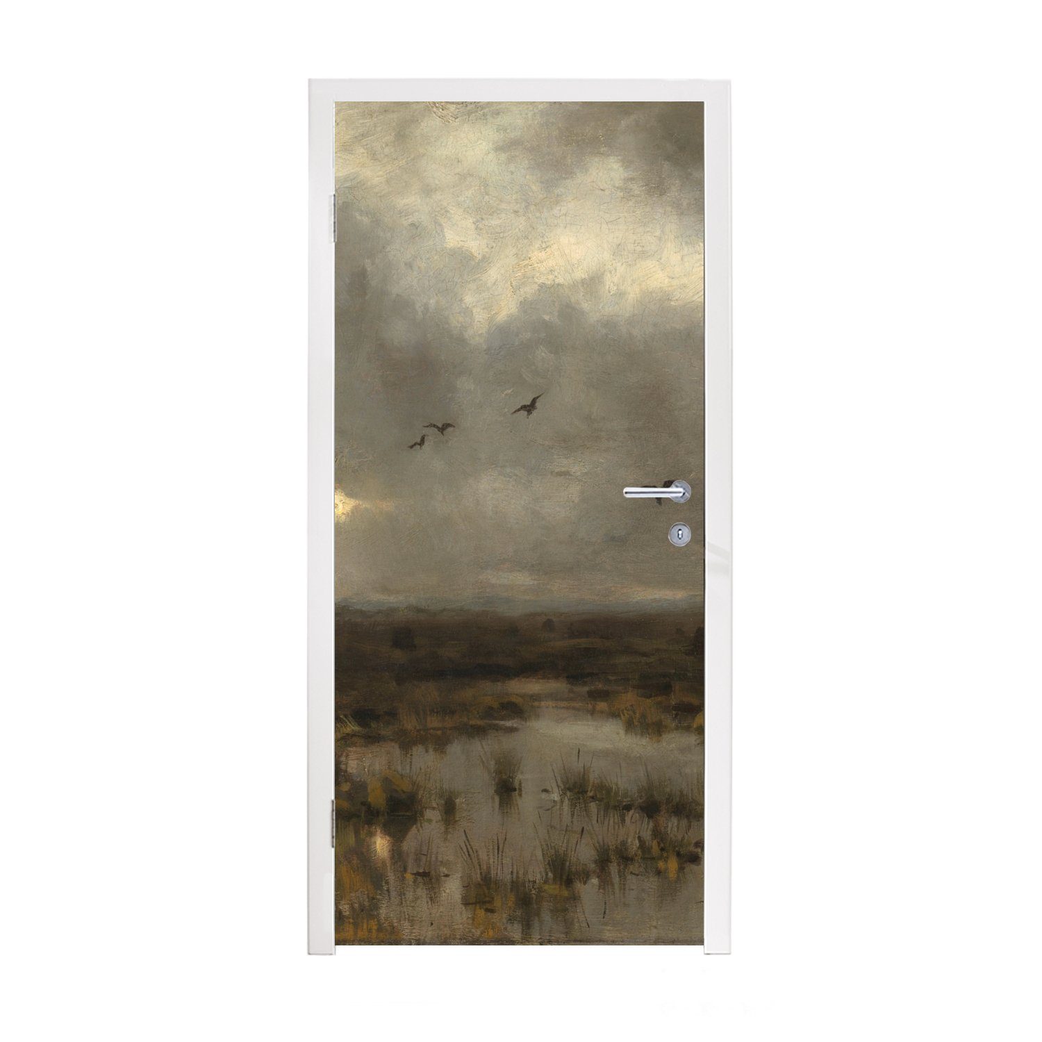 Sumpf für Tür, Gemälde (1 Anton cm von Matt, bedruckt, - St), Mauve, Fototapete MuchoWow 75x205 Türtapete Der Türaufkleber,