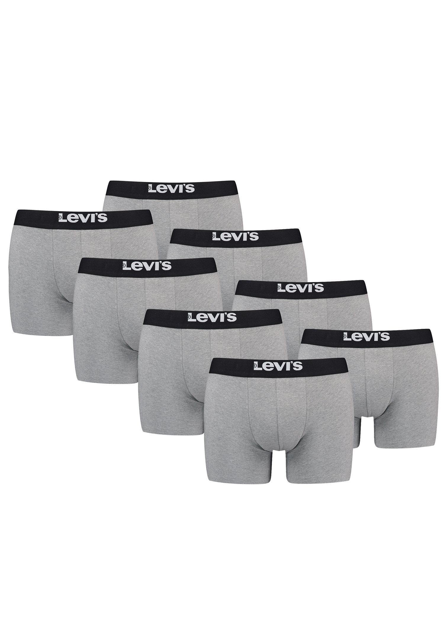 ORGANIC Pack 8-St., CO BRIEF Melange (Set, MEN Levi's® 8er-Pack) SOLID Boxershorts 8er BASIC Grey BOXER Middle