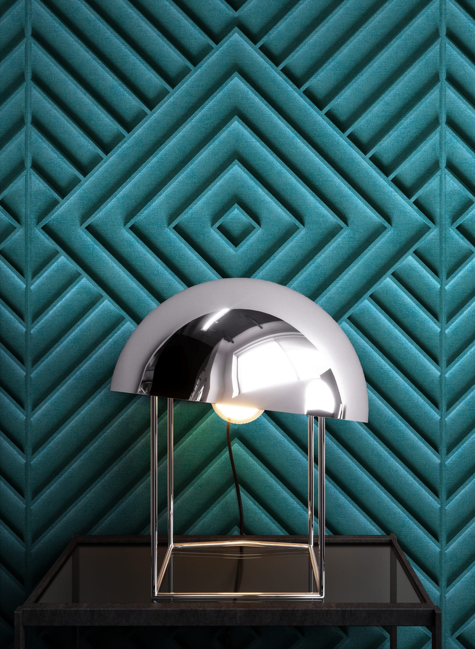 Newroom Vliestapete Boaz Petrol Tapete Mustertapete 3D Optik,Linien,Quadrat, Petrol Tapete Modern 3D Optik - Industrial Grafik Schwarz Grafisch 3D Optik Linien Quadrat für Wohnzimmer Schlafzimmer Küche, Industrial