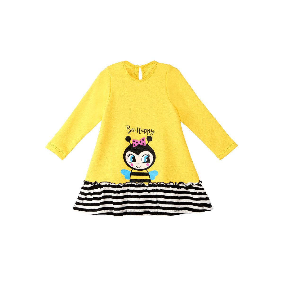 Denokids Midikleid Bee Yellow Mädchen (1-tlg) Bekleidung, Outfit, Dress, Robe, Midikleid