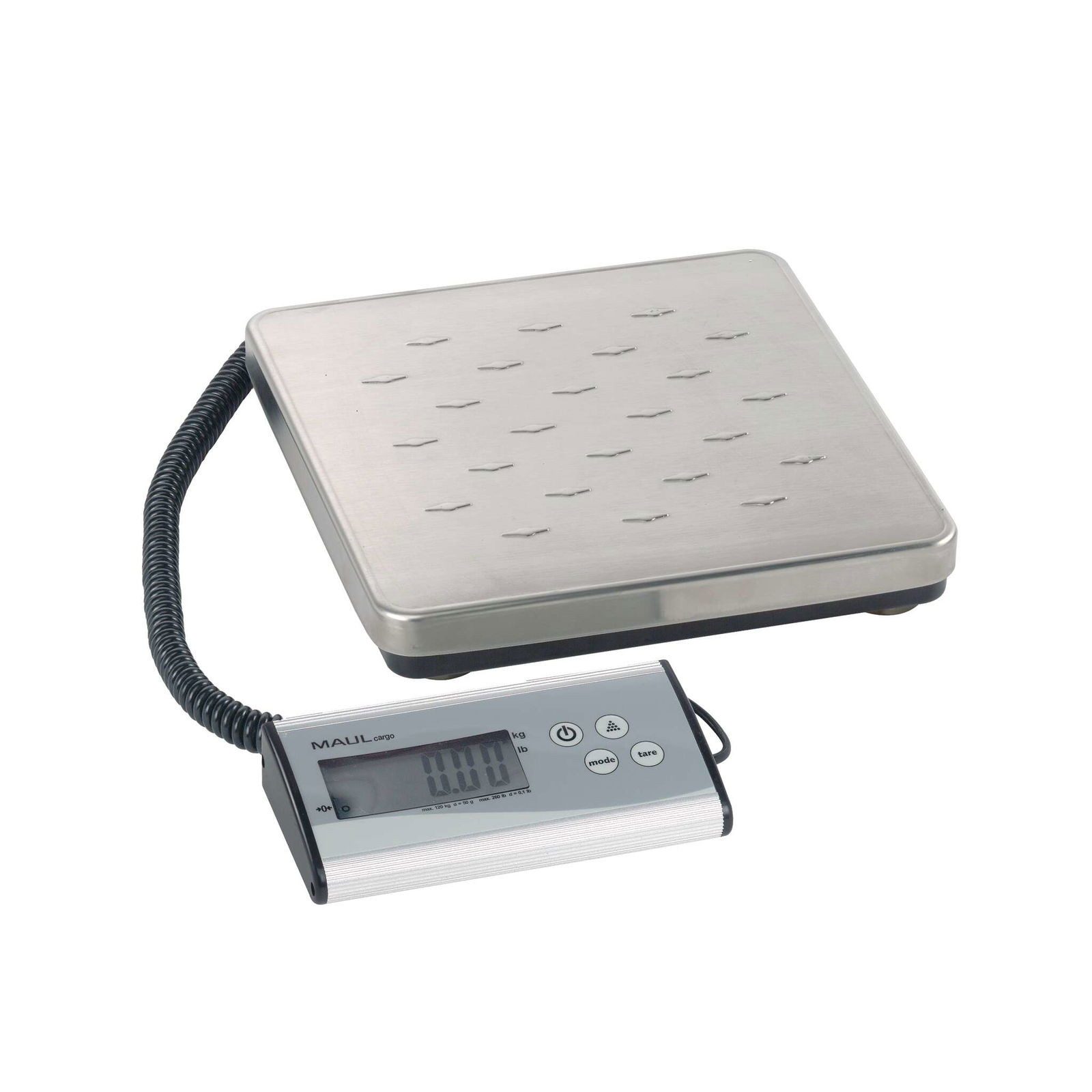 MAUL Kofferwaage Paketwaage MAULcargo, separates Bedienpult, Netzteil, Tragkraft 120 kg, Großes Display