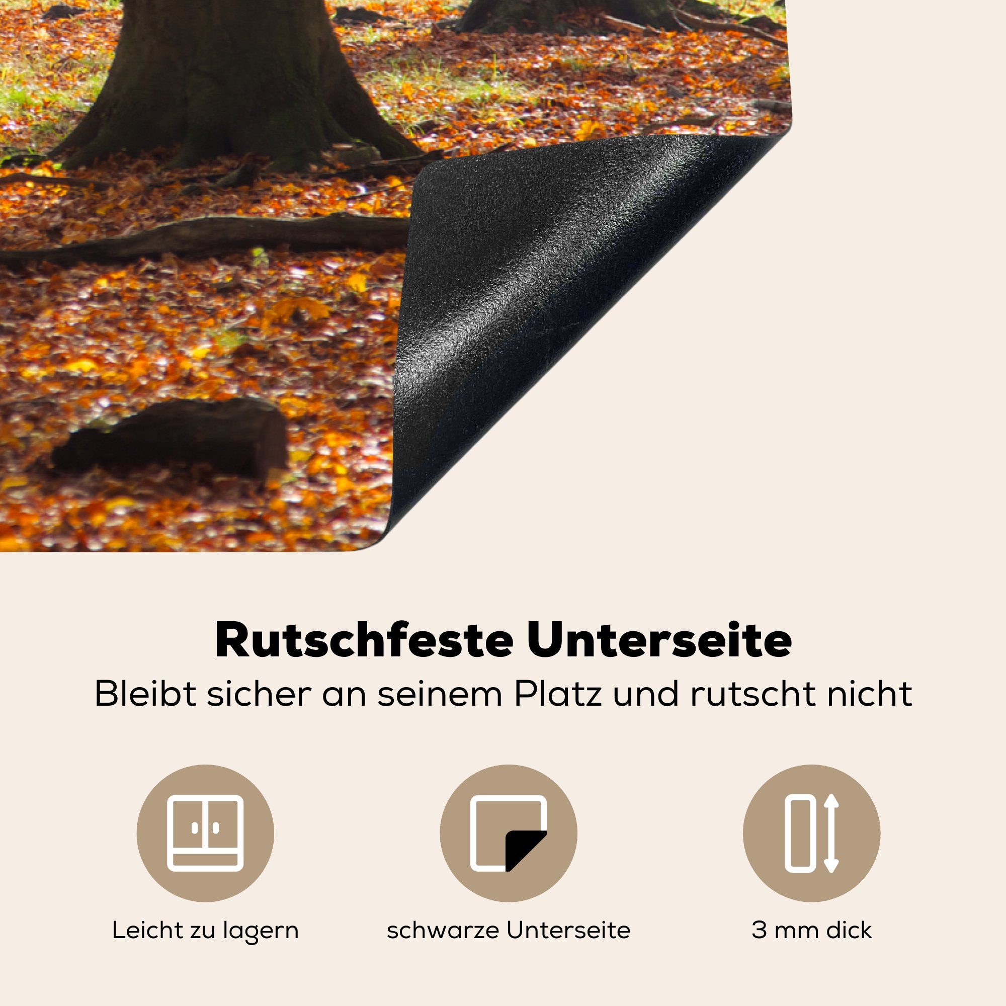 MuchoWow Herdblende-/Abdeckplatte in (1 tlg), Dänemark, Schutz 81x52 für Wald Hirsche die Vinyl, Induktionskochfeld einem Ceranfeldabdeckung cm, in küche