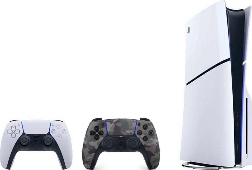 Playstation PS5 Disk Slim E-Chassis + 2. Con Grey Camoflage