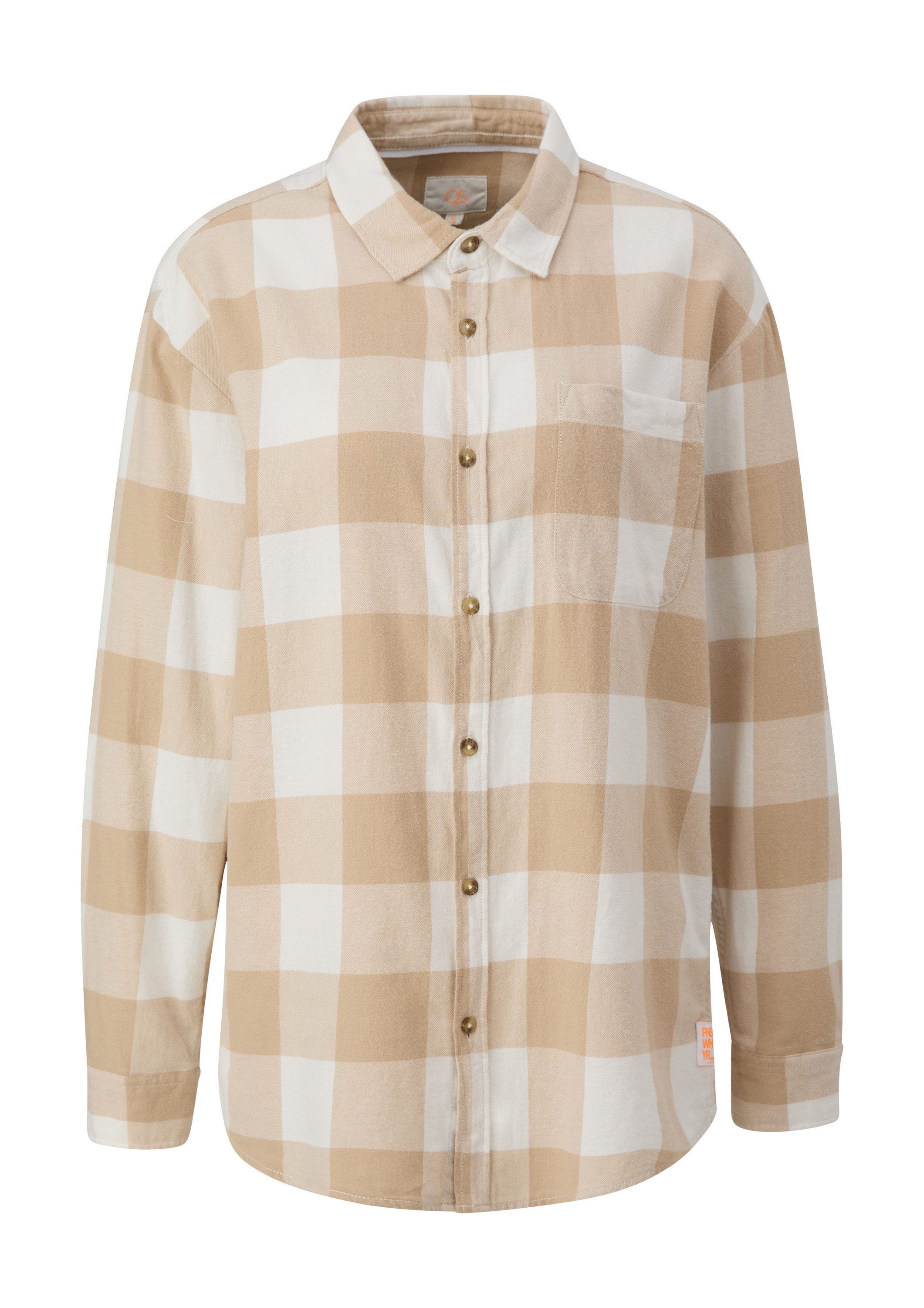 QS Langarmbluse Bluse Kariertes Hemd aus Baumwolle günstig online kaufen