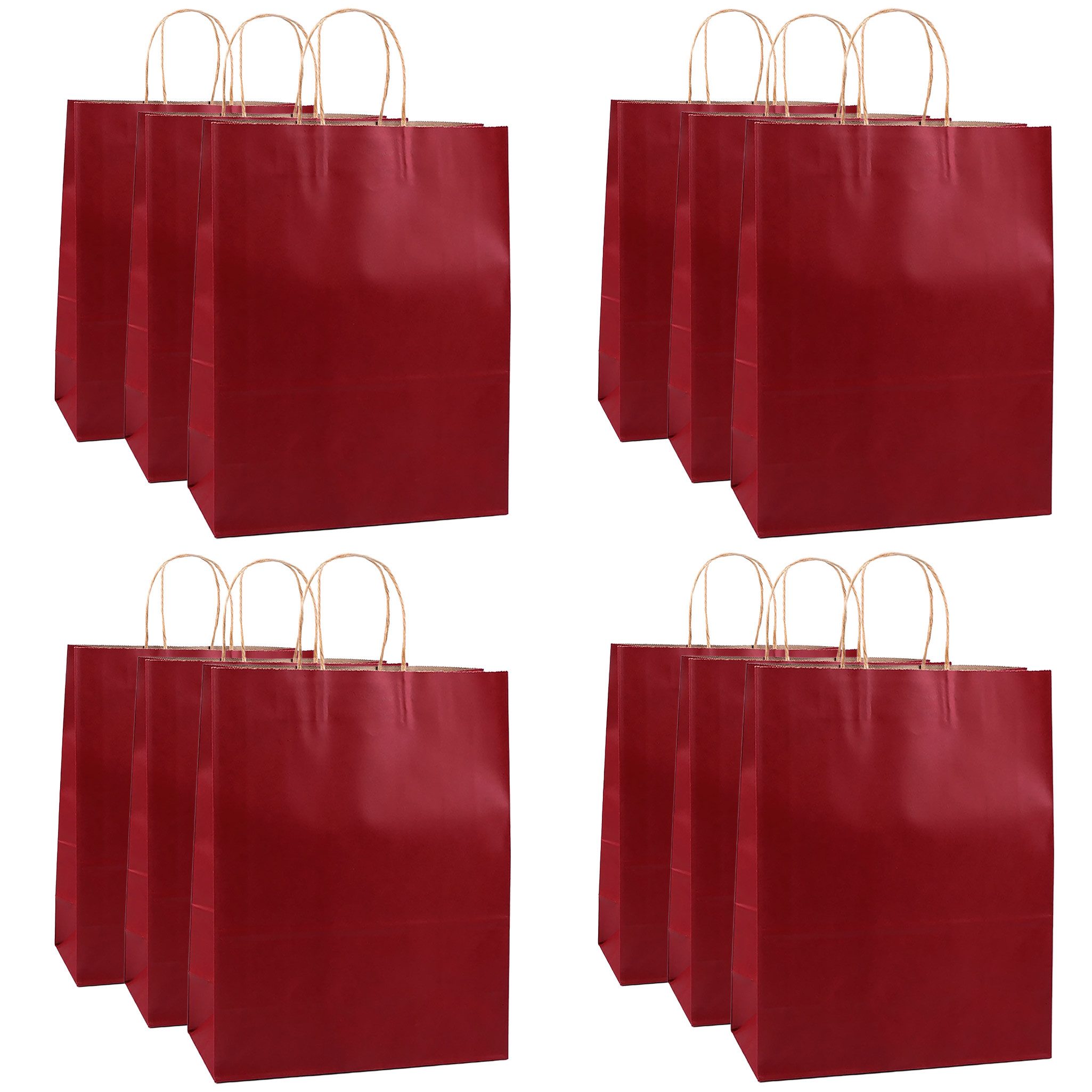 maDDma Geschenkpapier 12 Geschenktasche aus Papier mit Griffen 26x33x12cm Papiertüten, Rechteckig