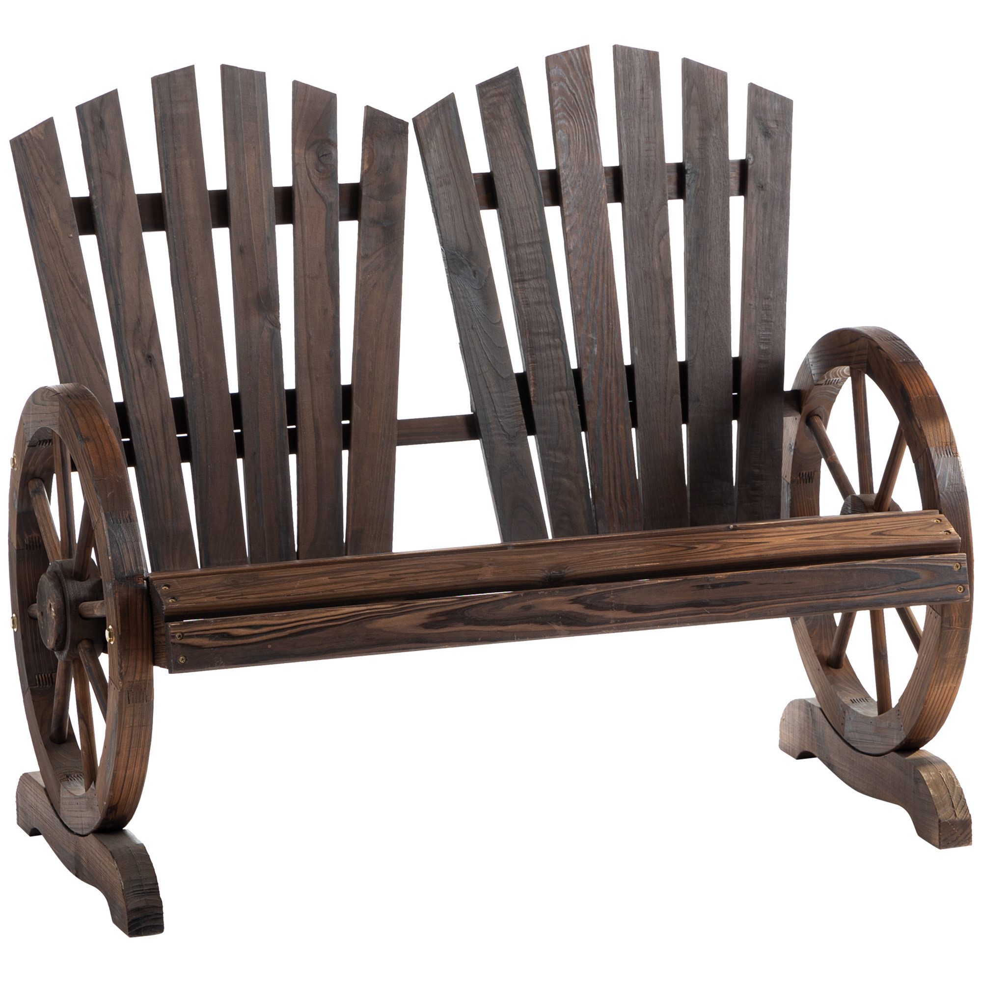 Outsunny Bank Gartenbank mit Armlehne, Tannenholz, günstig online kaufen