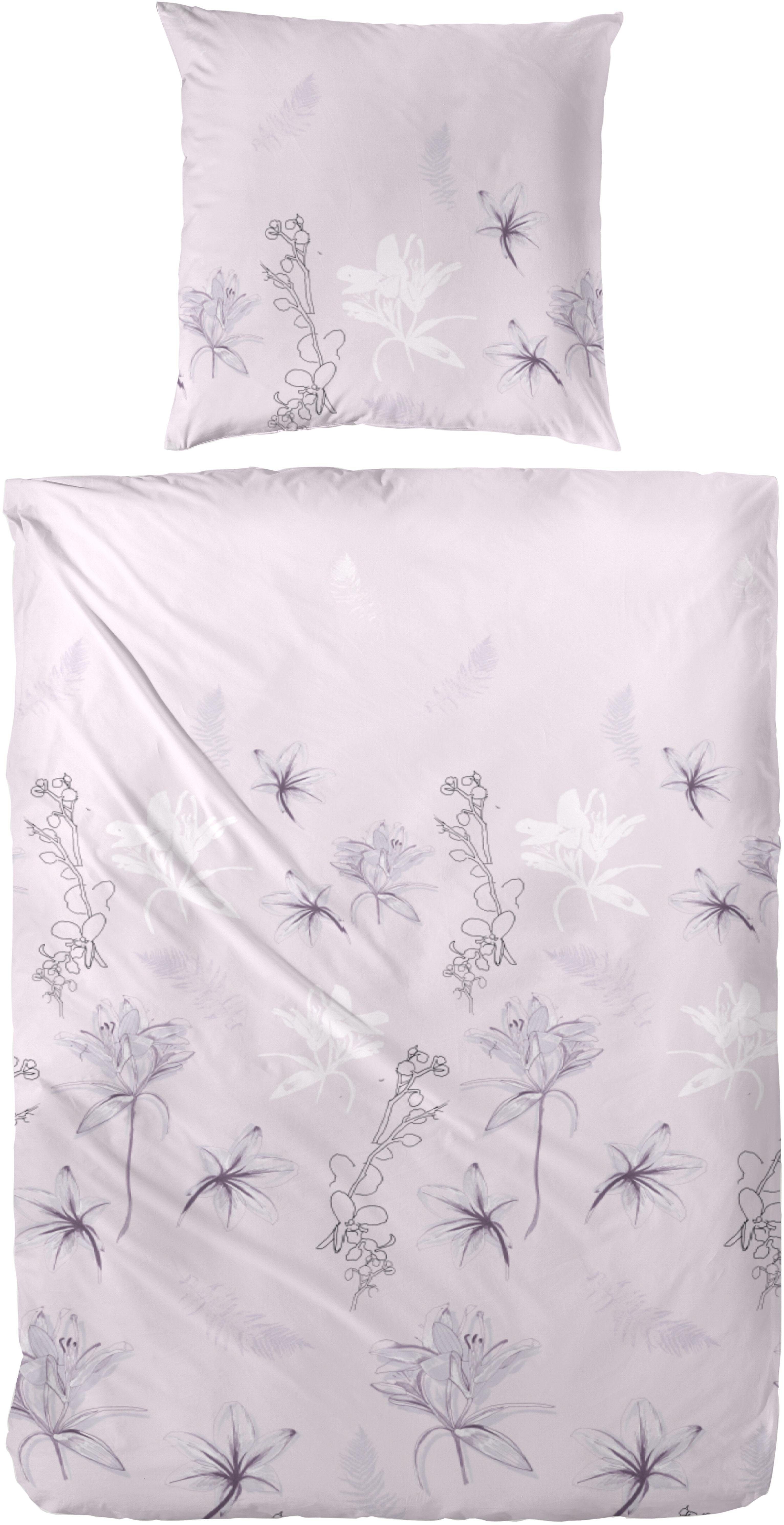 Primera Bettwäsche Severa, Mako-Satin, 2 teilig, mit Blumen