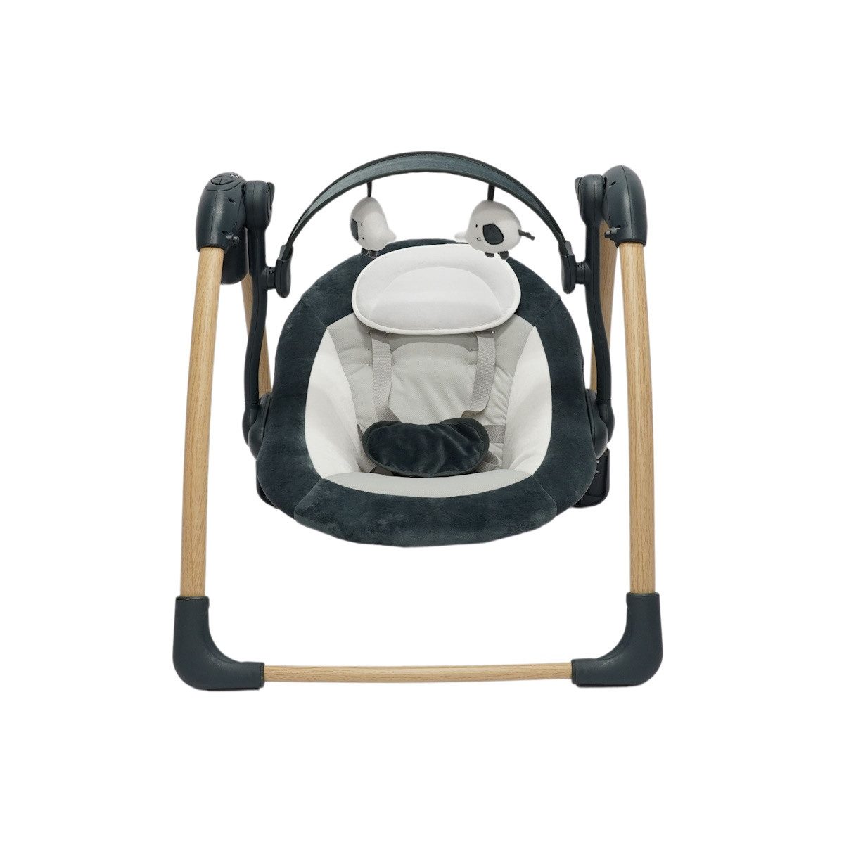 Bo Jungle Babywippe Babywippe mit Musik, Vibration, Spielbogen shedy grey, elektrisch mit Sound