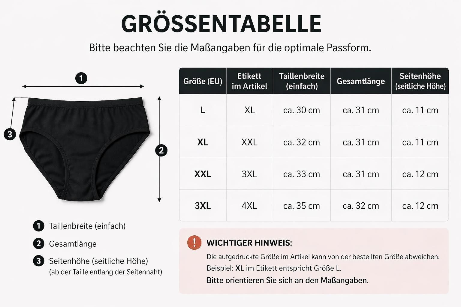 EloModa Taillenslip Damen Slips 6er Pack Baumwolle – bequem & atmungsaktiv (6-St) atmungsaktiv, hautfreundlich, elastisch, formbeständig – Bild 4 von 5