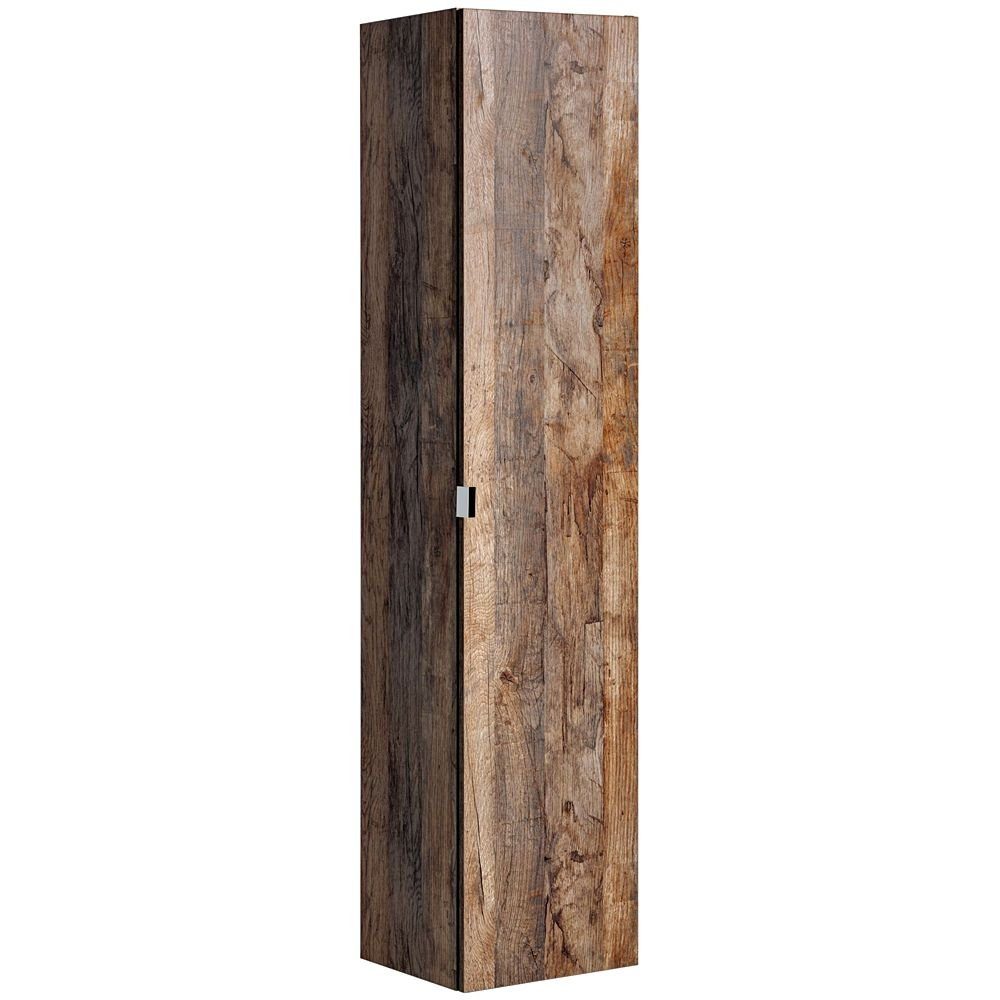 Lomadox Hochschrank Türen, 35/160/33 cm 2 Eiche, B/H/T: Badmöbel Oak PUEBLA-56 Vintage