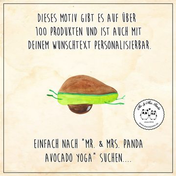 Mr. & Mrs. Panda Windlicht Avocado Yoga - Weiß - Geschenk, Windlicht Gravur, Gesund, Vegan, Wind (1 St)