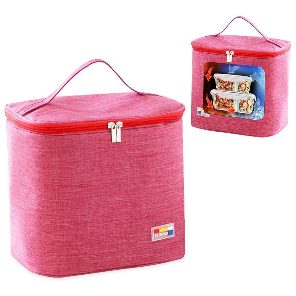 TUABUR Thermobehälter Faltbare Kühltaschen, Picknicktaschen, isolierte Taschen Rosa
