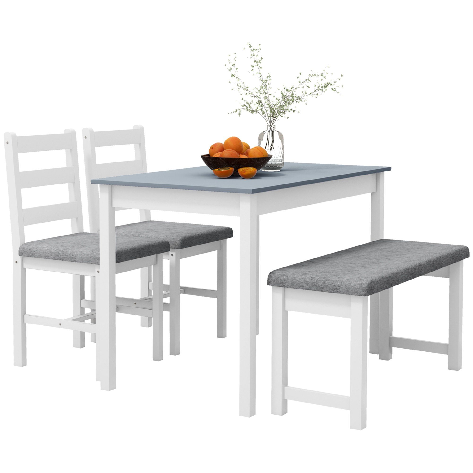 HOMCOM Essgruppe Esstisch mit 2 Gepolsterten günstig online kaufen