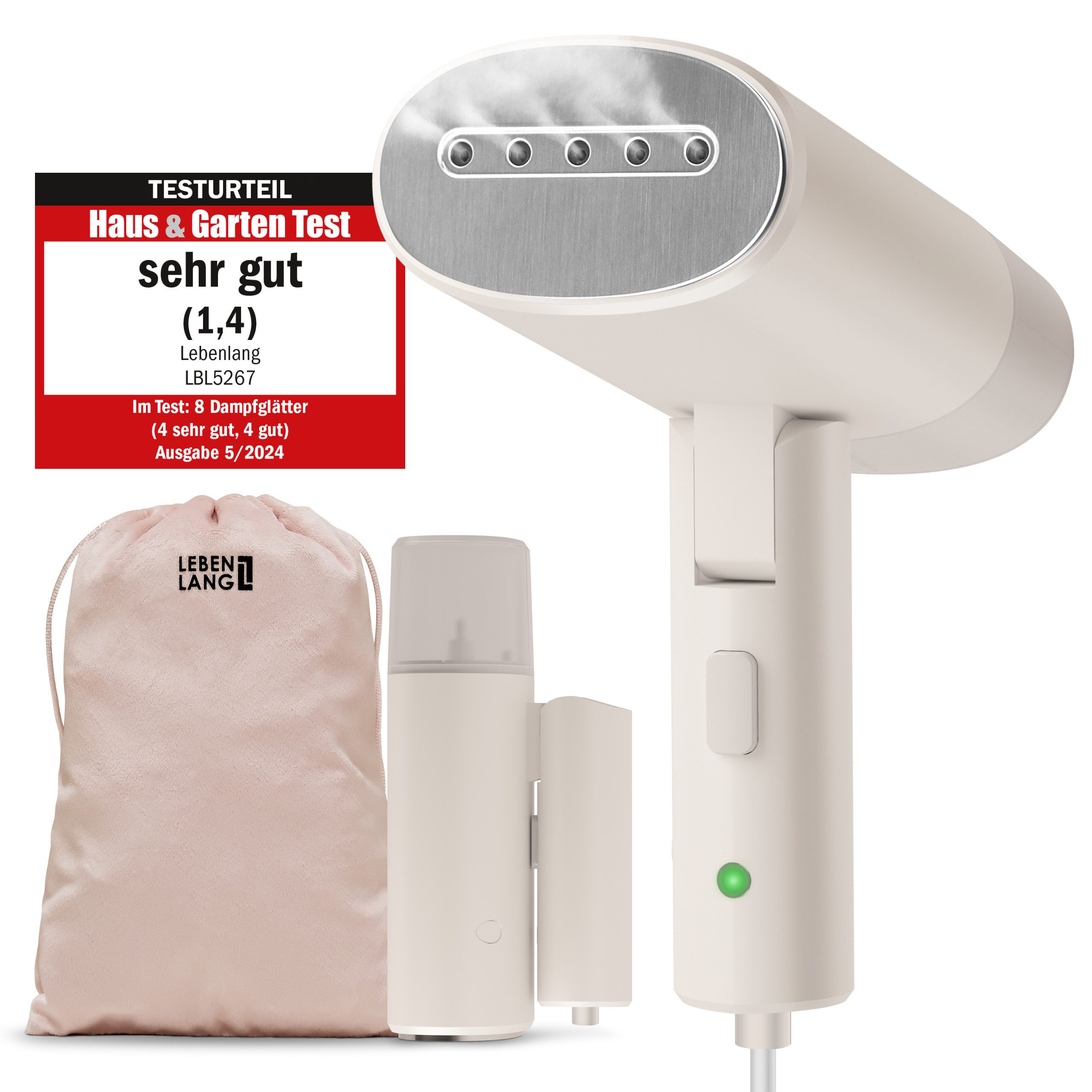 Lebenlang Reise-Dampfbügeleisen Travel Steamer, Mit 120ml Tank, Praktischer Reisebegleiter, 900,00 W, Kompakt & Faltbar