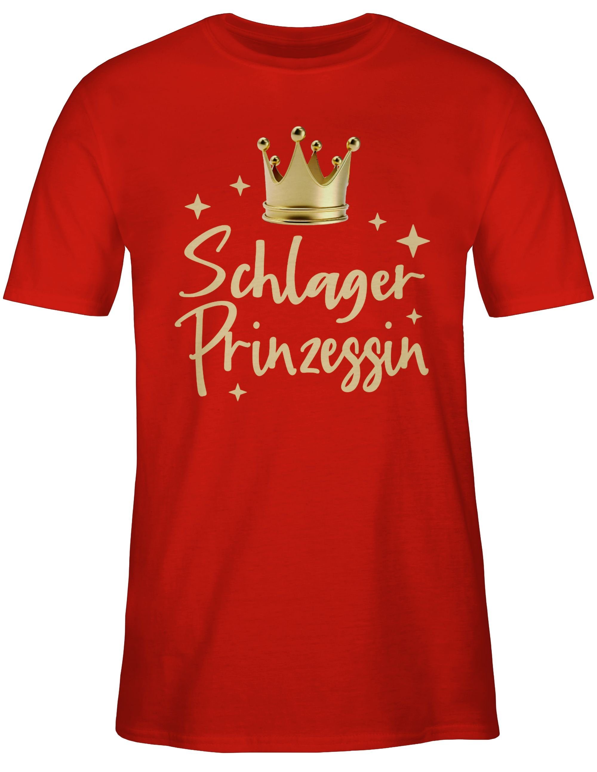 Konzert Schlagerparty Rot Party Schlager Volksmusik Shirtracer Prinzessin T-Shirt 03 Outfit - Schlager