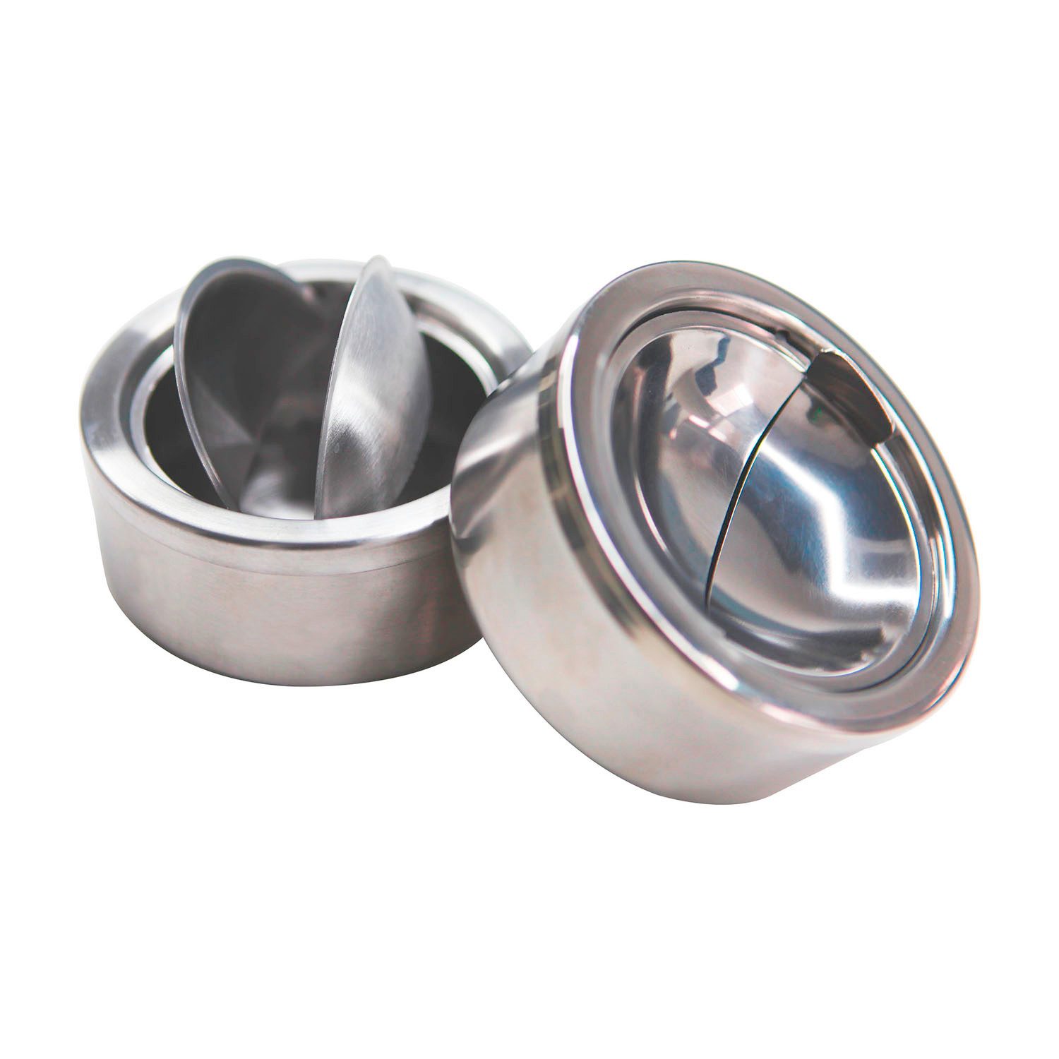 Mojawo Aschenbecher 12 Stück Tisch Aschenbecher Sturmaschenbecher Metall Silber mit Deckel