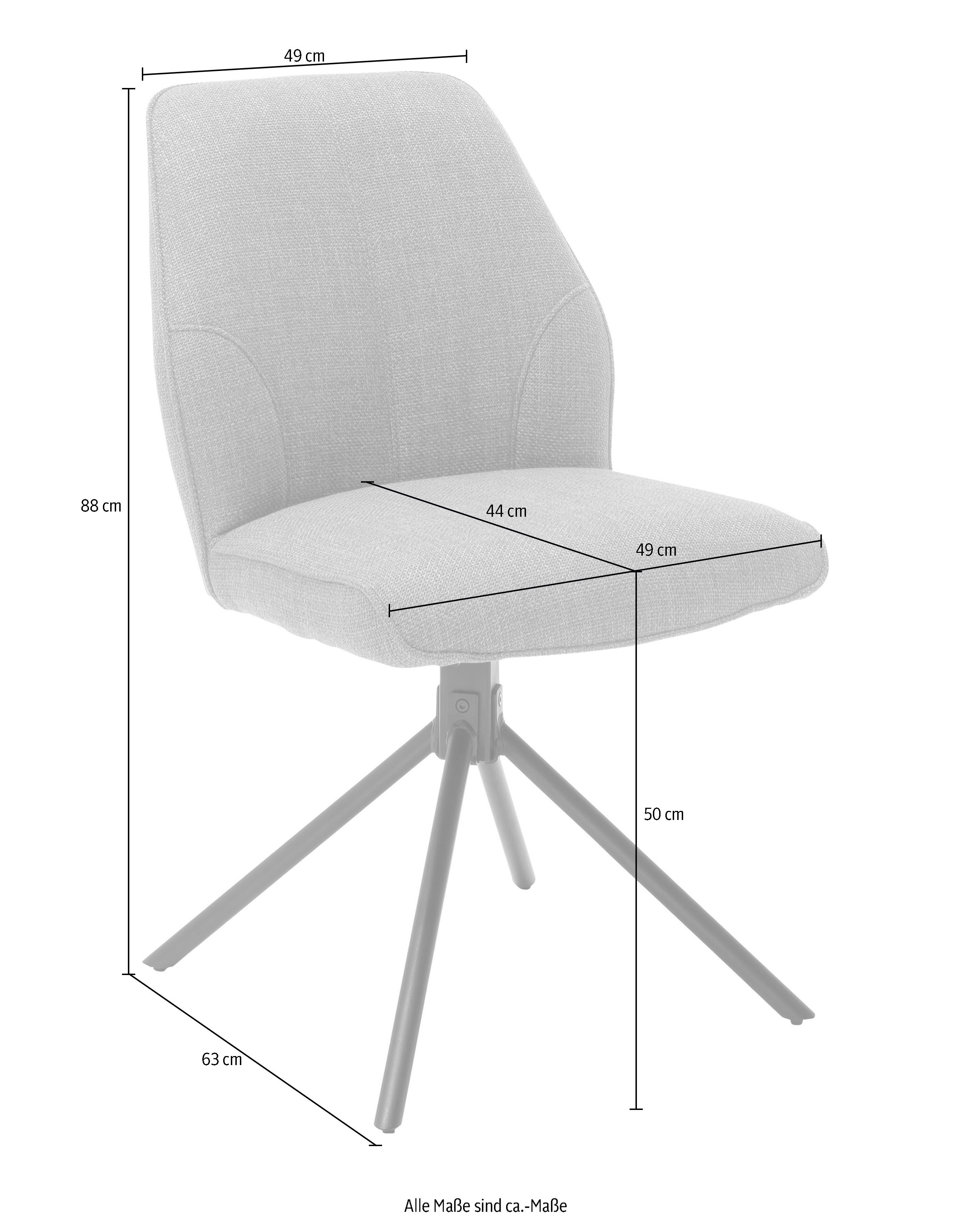 MCA furniture 4-Fußstuhl Pemba | Cappuccino Nivellierung, (Set, Cappuccino 120 kg Stuhl 180°drehbar mit 2 St), bis 2er-Set, belastbar