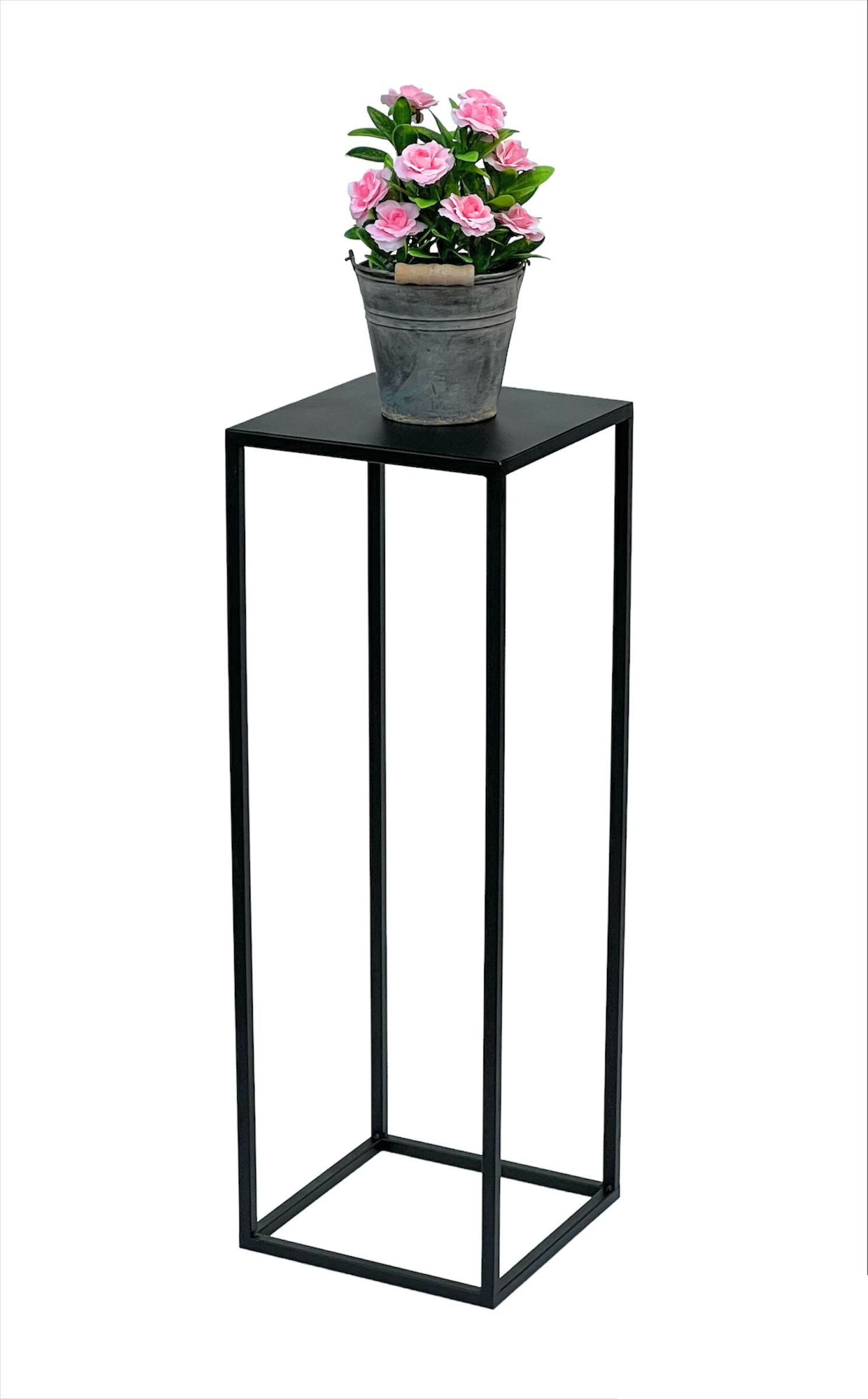 DanDiBo Blumenständer Blumenhocker Metall Schwarz Eckig 70 cm Blumenständer Beistelltisch – Bild 4 von 5