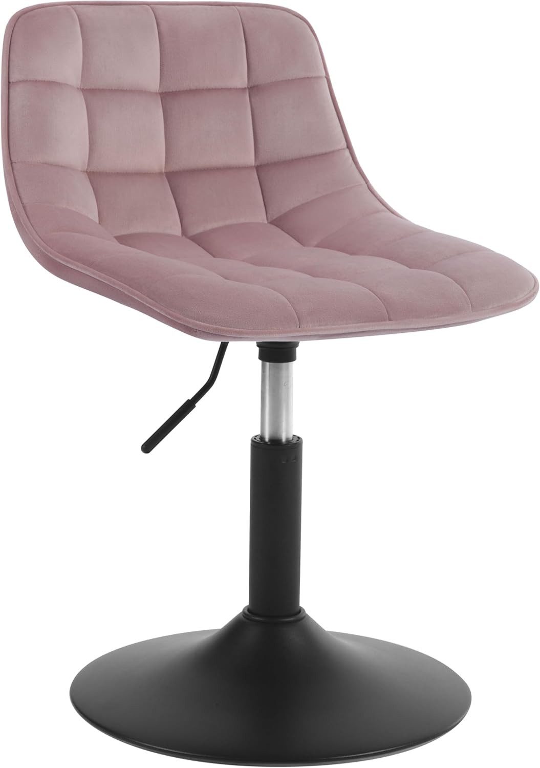 Woltu Barhocker (1 St), Schminkhocker 360° Schwenken Samt Sitz 38-49.5cm Hoch rosa