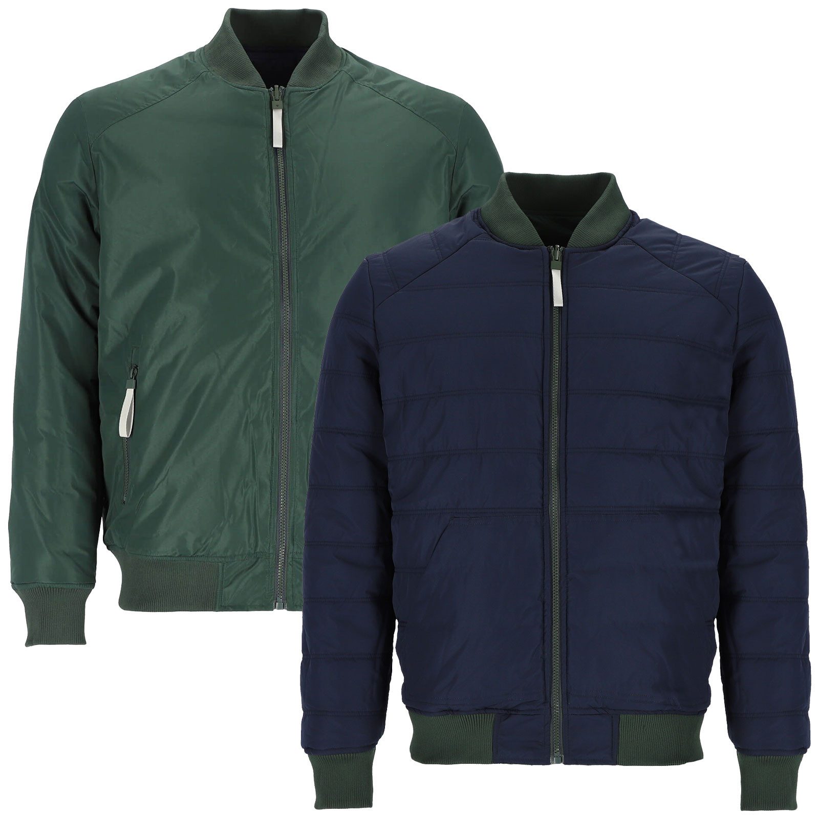 Leitfeuer Winterjacke 62474 Herren Wendejacke mit Kragen aus Ripp - 2-in-1 Jacke mit Taschen