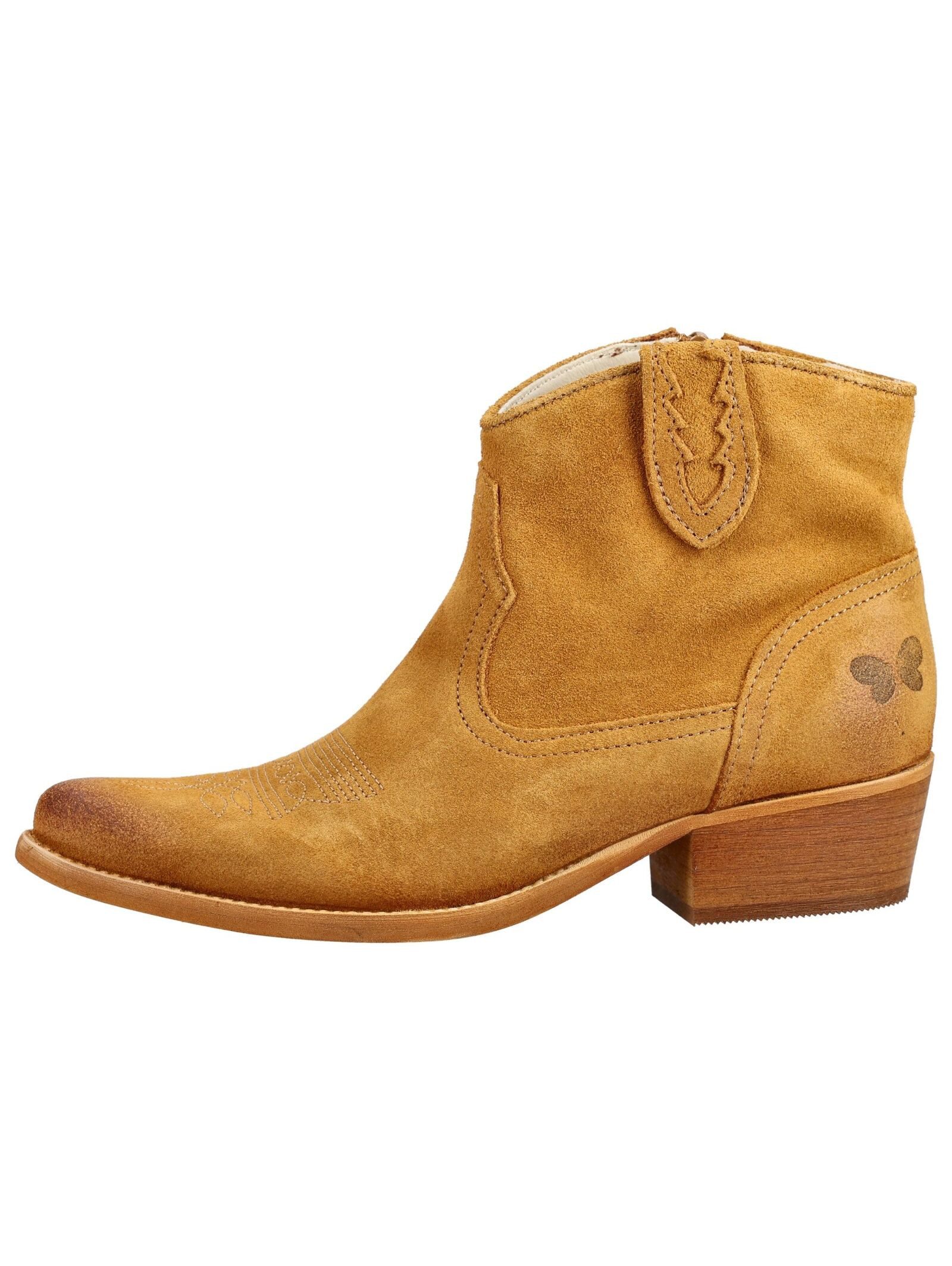 Felmini Stiefelette Veloursleder Cowboy Stiefelette