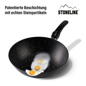 STONELINE Wok pfanne 30 cm, Made in Germany, Kokillenguss, mit abnehmbarem, Aluminium