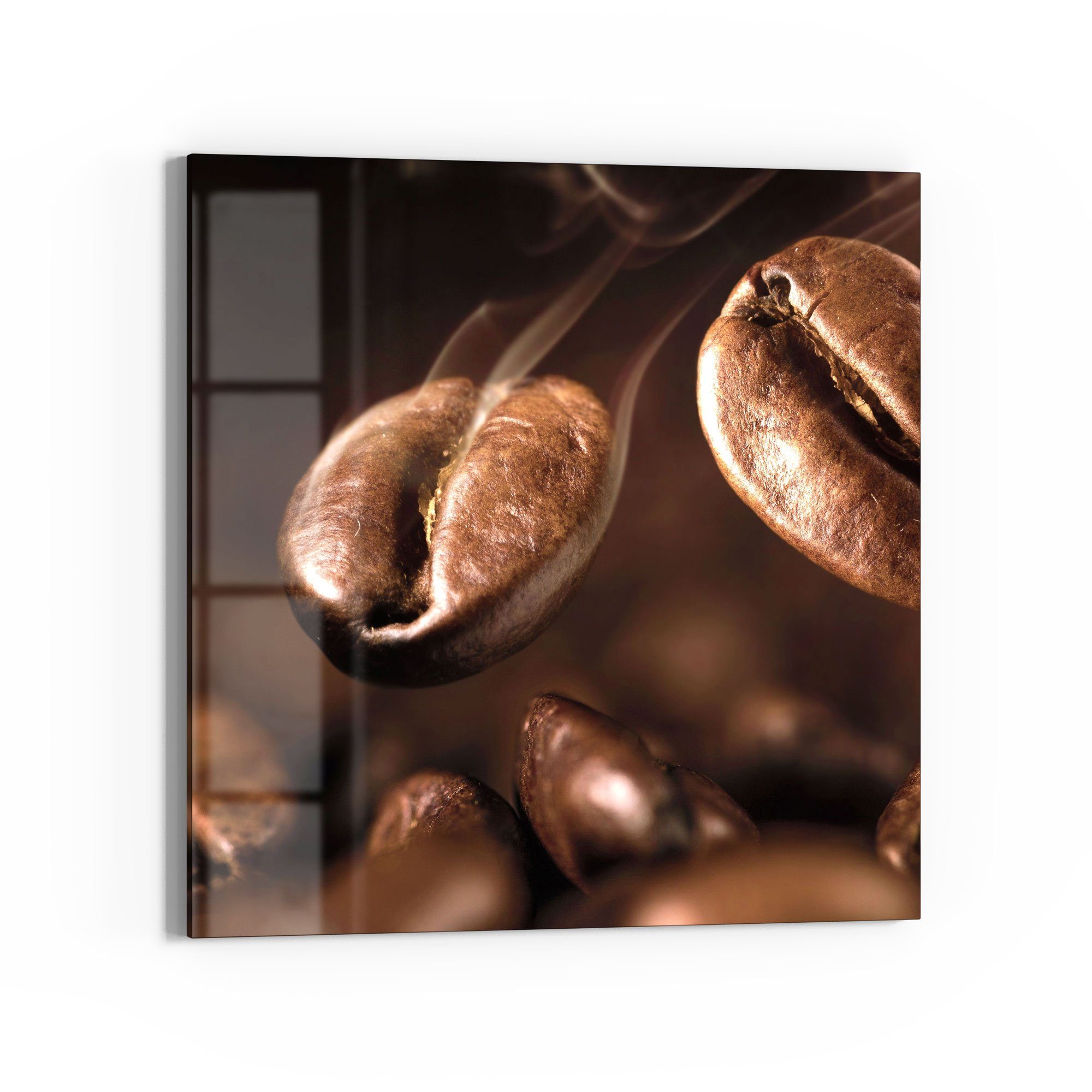 DEQORI Glasbild 'Duftende Kaffeebohnen', 'Duftende Kaffeebohnen', Glas Wandbild Bild schwebend modern