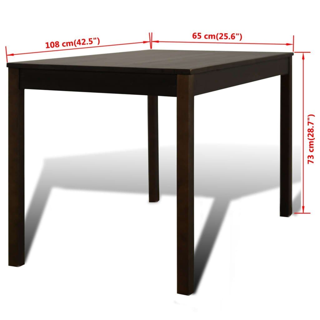Sitzgruppe Stühle),aus 4 DOTMALL Esszimmerset Kiefernholz, (5-tlg., Stabile 1 Tisch, Braun