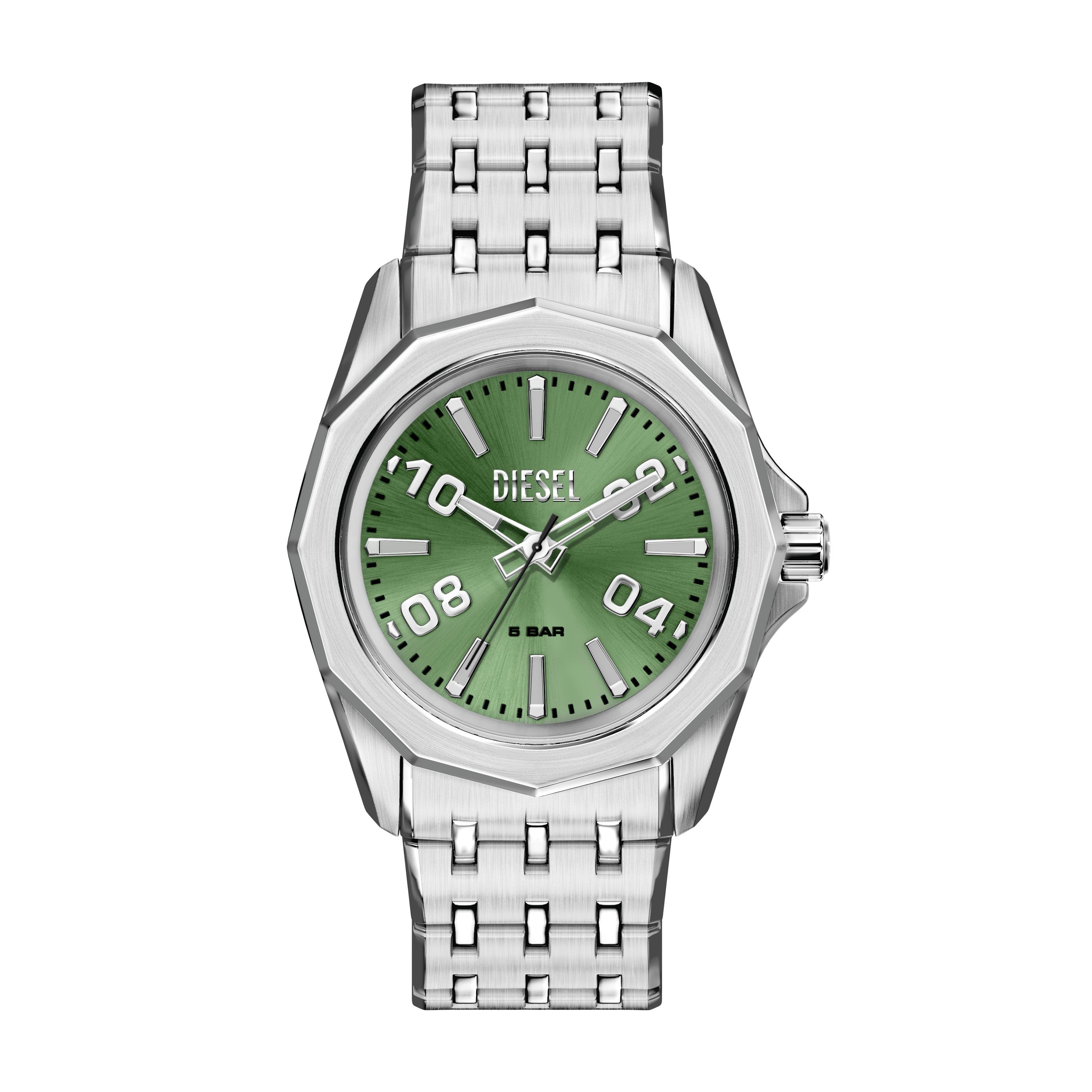 Diesel Quarzuhr Stinger 3-Hand DZ2237, Armbanduhr, Herrenuhr, Edelstahlarmband, analog