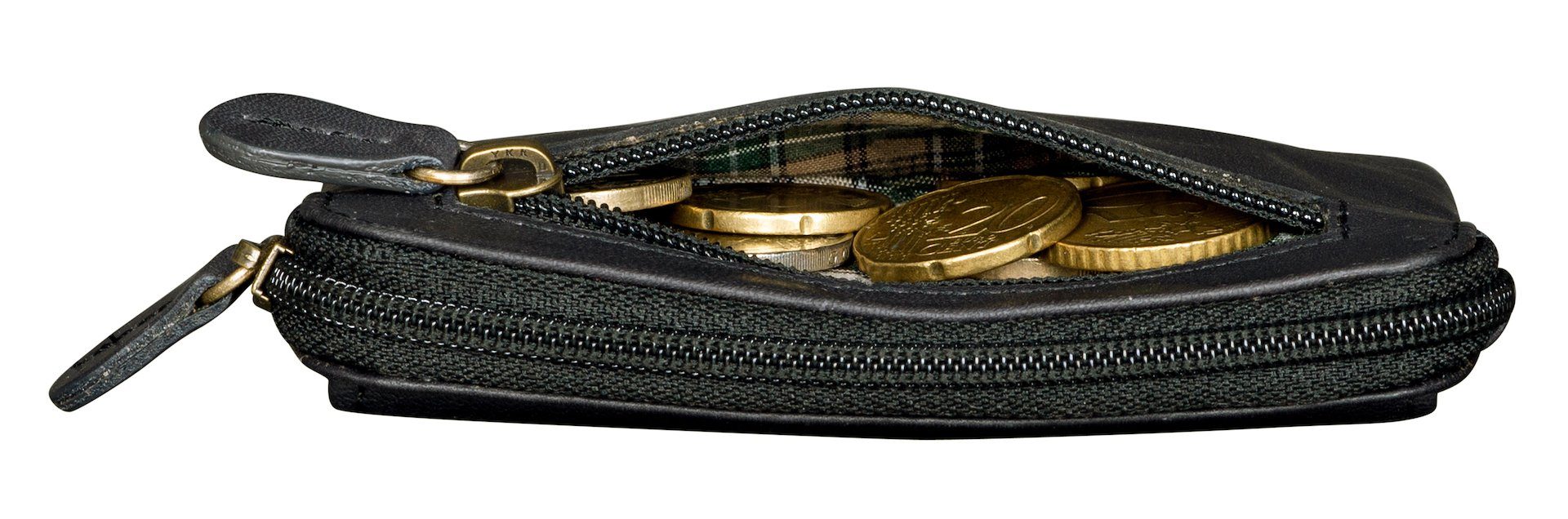 Benthill Schlüsseltasche Echt-Leder Schlüsseletui mit Kartenfach - Münzbörse mit Kleingeldfach, Kartenfächer Münzfach Reißverschlussfach – Bild 5 von 5