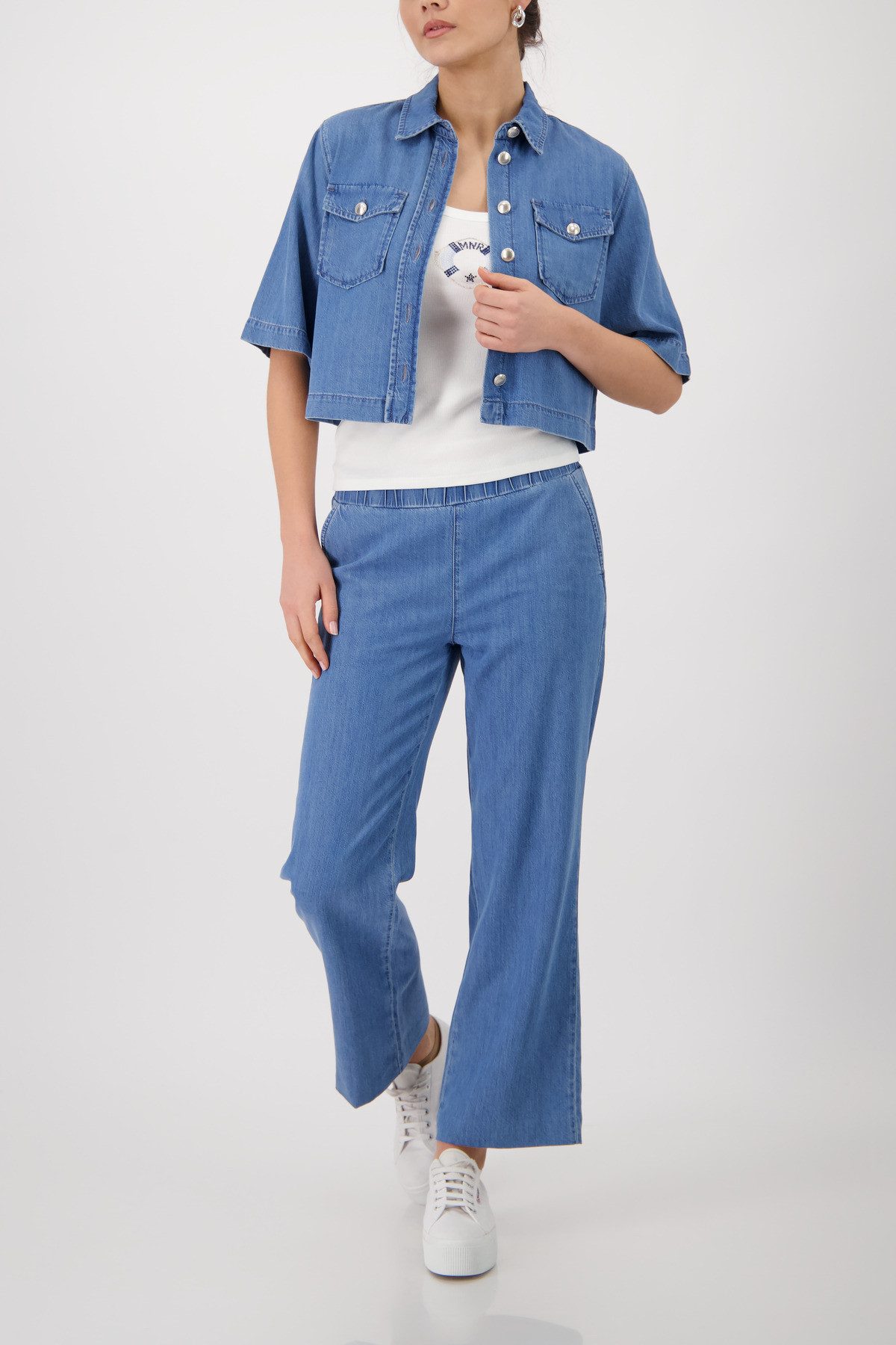 Monari Jeansjacke Regular fit mit Pattentaschen