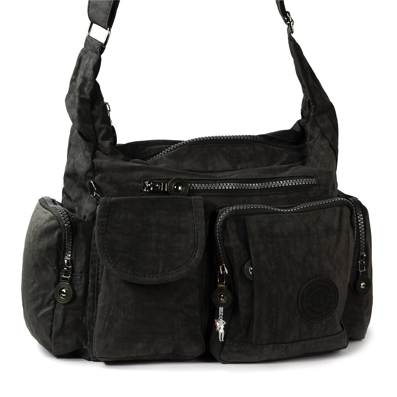 20cm 32cm Bag Schultertasche (Schultertasche), Nylon, Schultertasche Street Schultertasche BAG x ca. Damenhandtasche schwarz STREET ca.