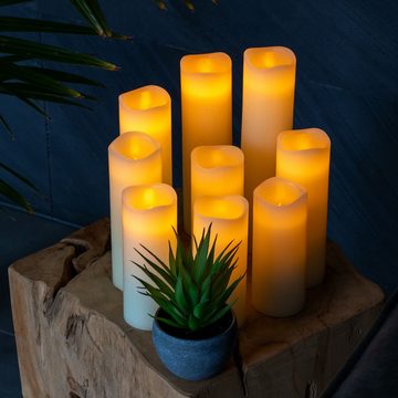 Intirilife LED-Kerze (Set, 9-tlg., 9x LED Kerze), LED Kerzen Set in verschiedenen Größen aus Wax inkl. Fernbedienungen