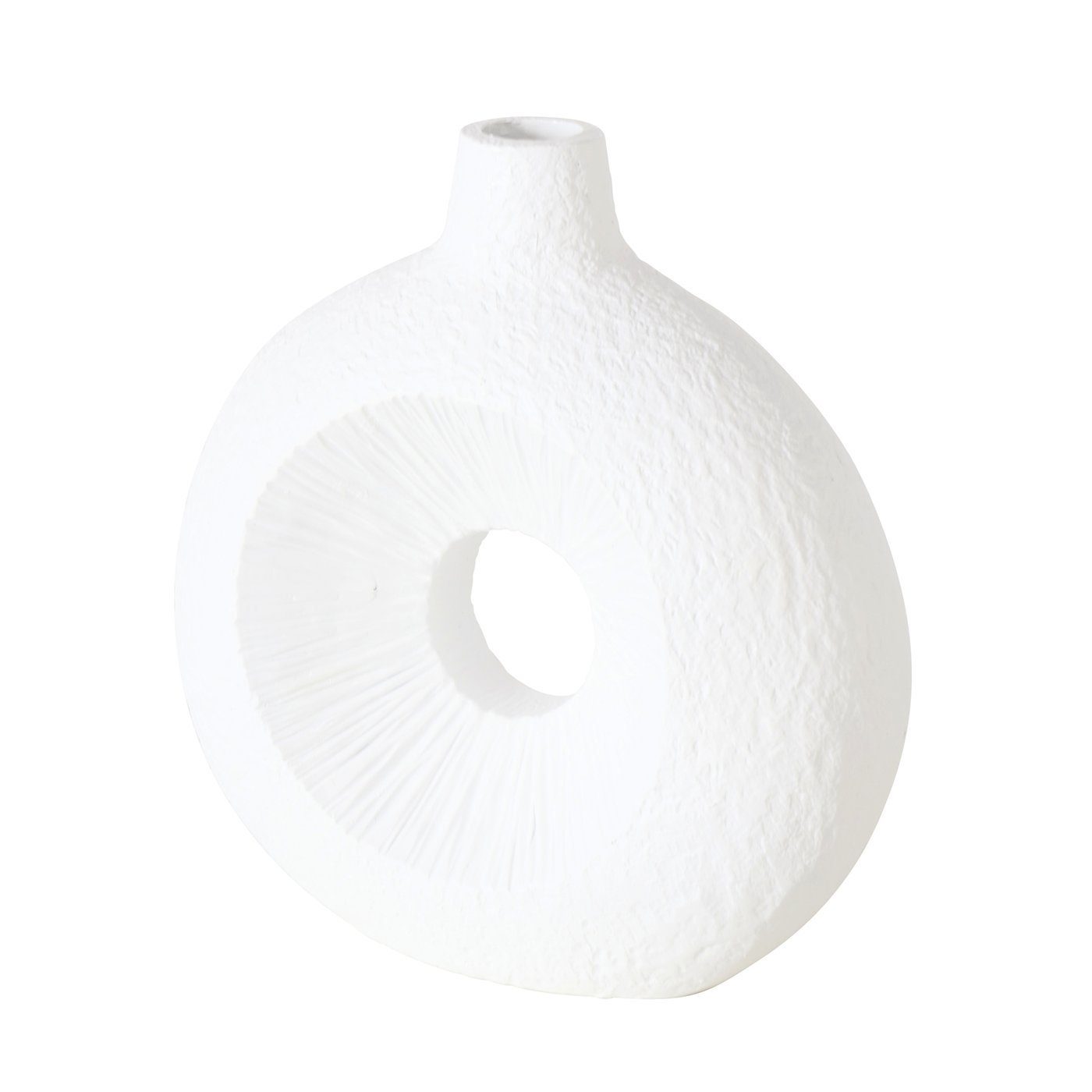 BOLTZE Dekovase "Lamony" aus Kunststoff H19cm, in weiß Vase