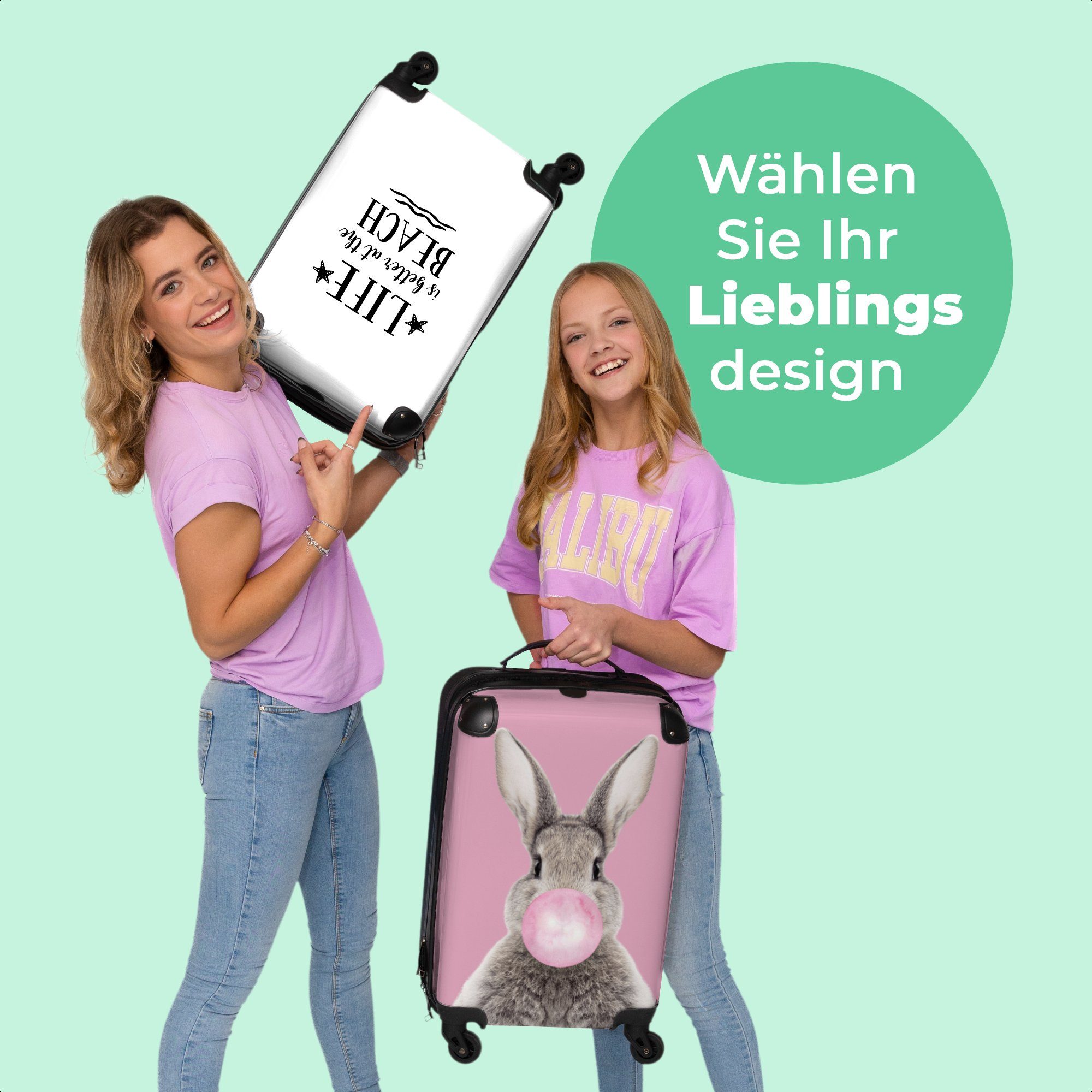 Schwarz Zitate Sommer - Kleine - Reisekoffer Rollen, Urlaub, weiß mit - Strand Rollkoffer und Trolley - Rollen NoBoringSuitcases.com© 4 Cabin Handgepäck - 55x35x20cm 4 Handgepäckkoffer