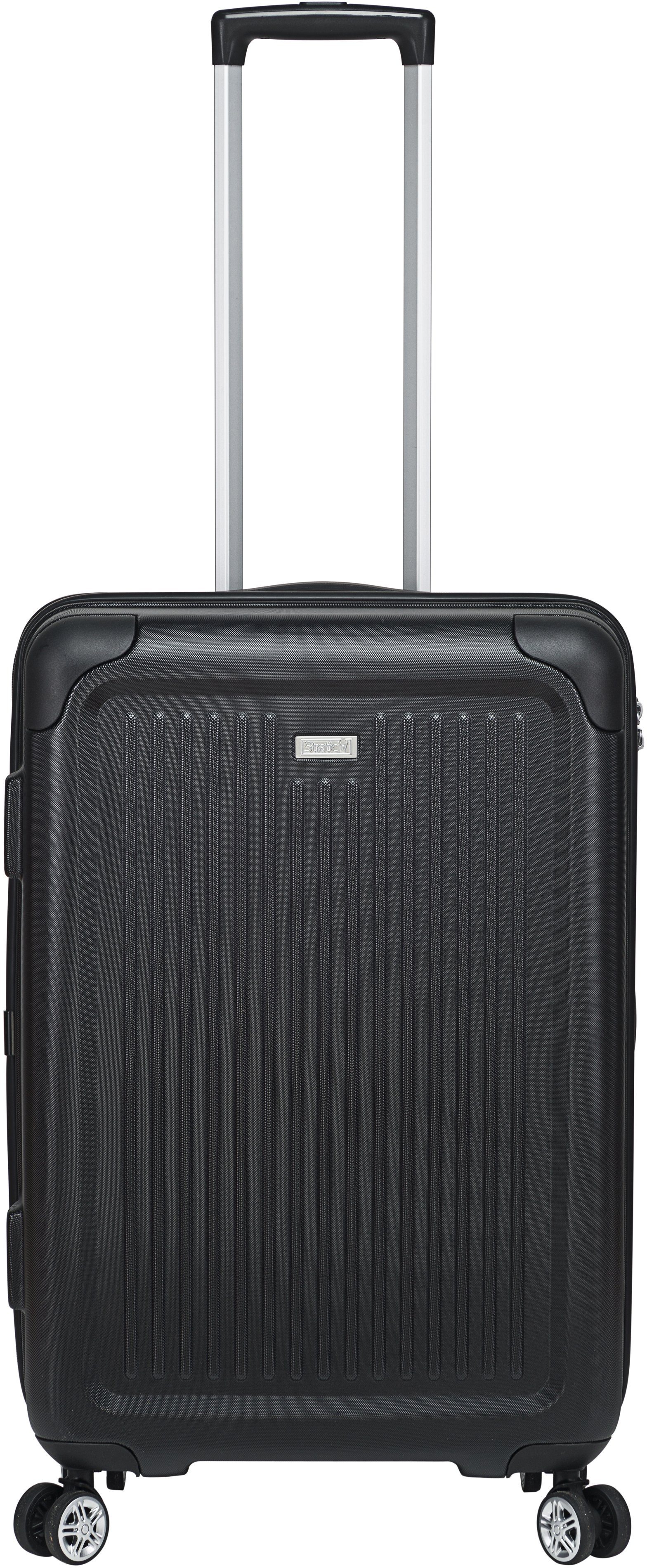 Stratic Hartschalen-Trolley Stripe, 66 cm, 4 Rollen Black | Hartschalenkoffer