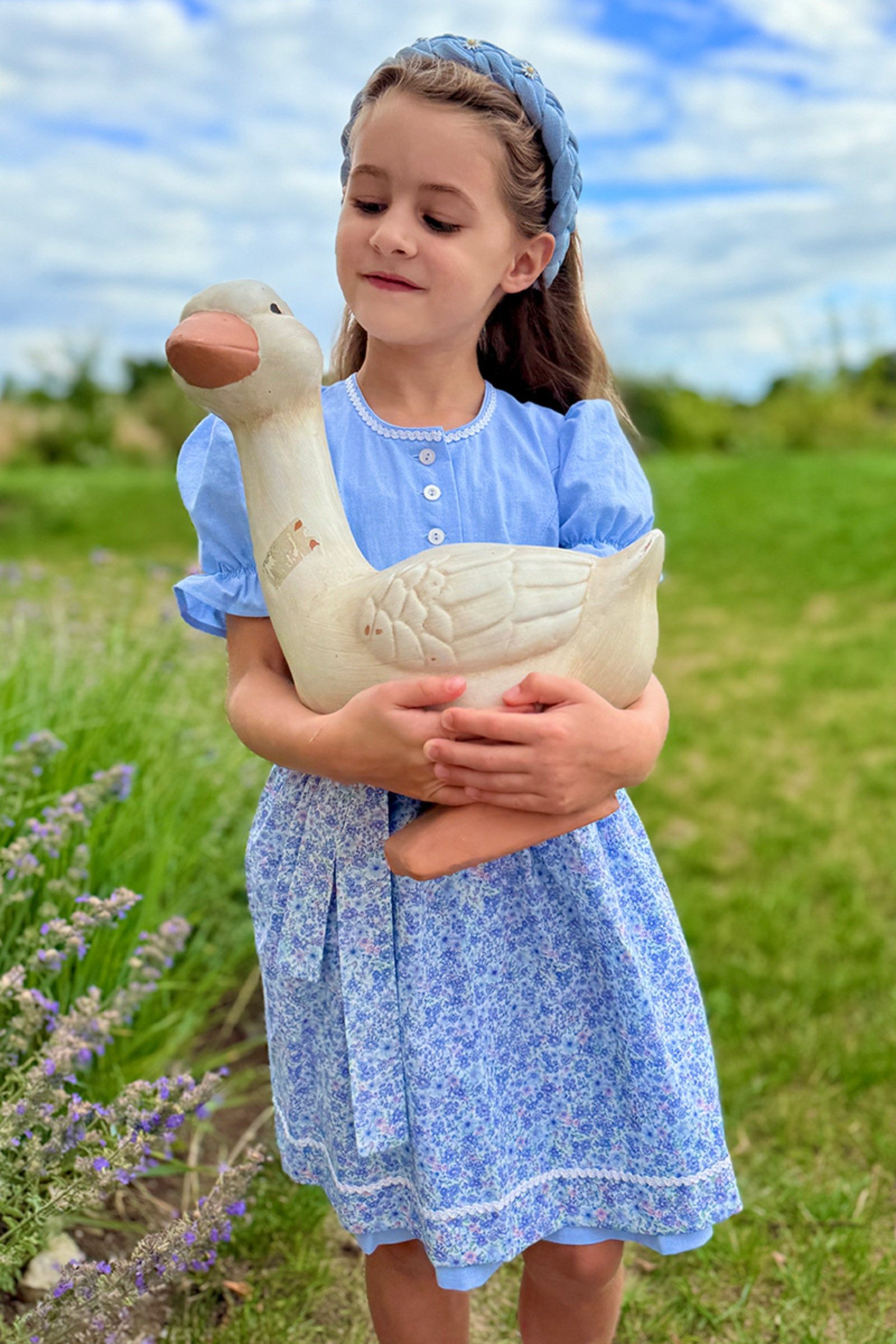 Isar-Trachten Dirndl Kinderdirndl 2tlg. - LIVIA - hellblau