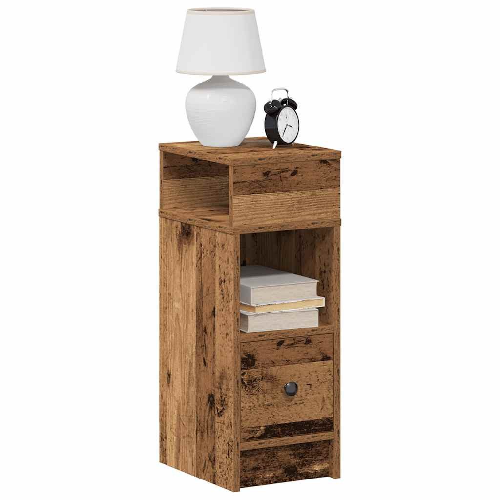 vidaXL Nachttisch NA Nachttische2er Set mit Schublade Altholz-Optik 25x31x66 cm