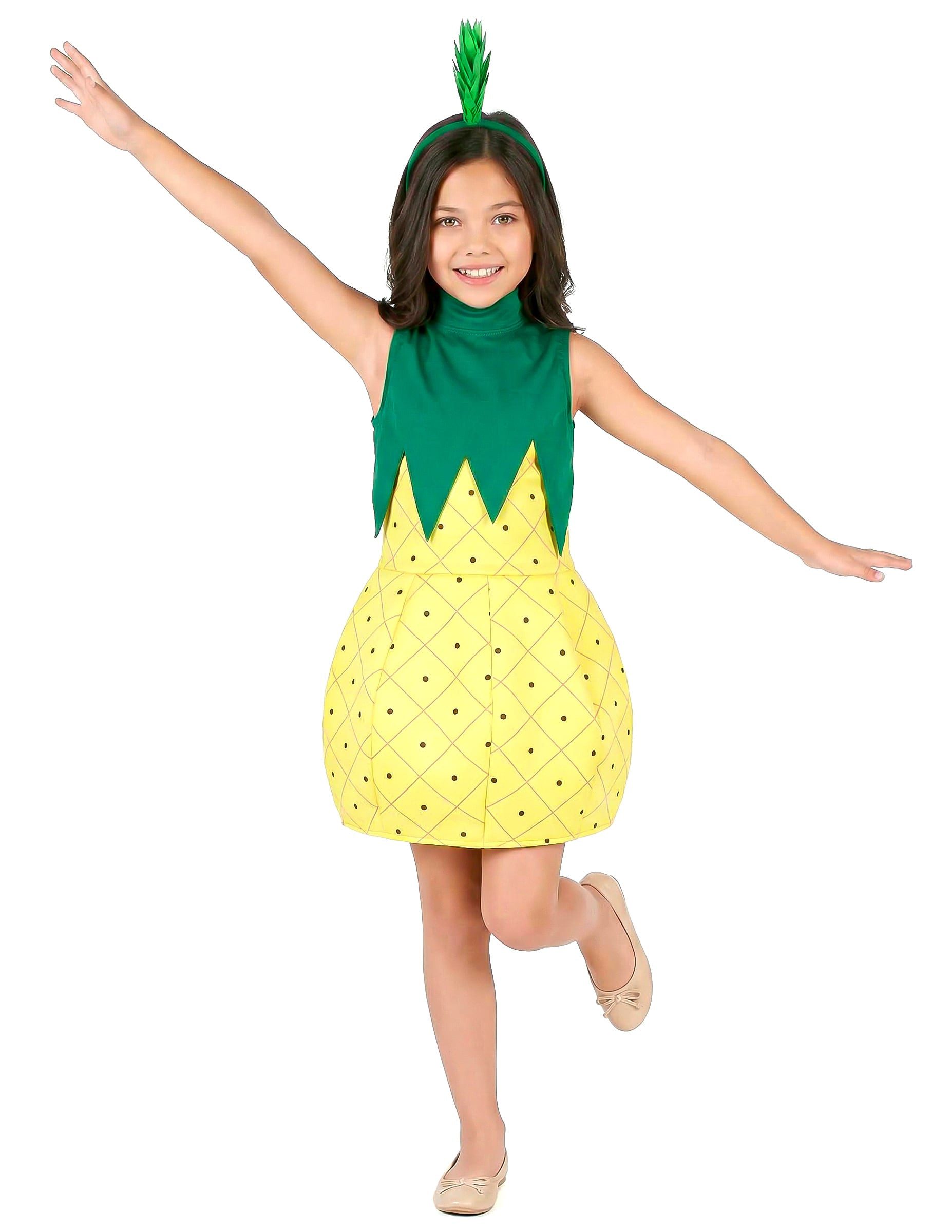 Kostüm Süsses Ananas-Kostüm für Mädchen grün-gelb